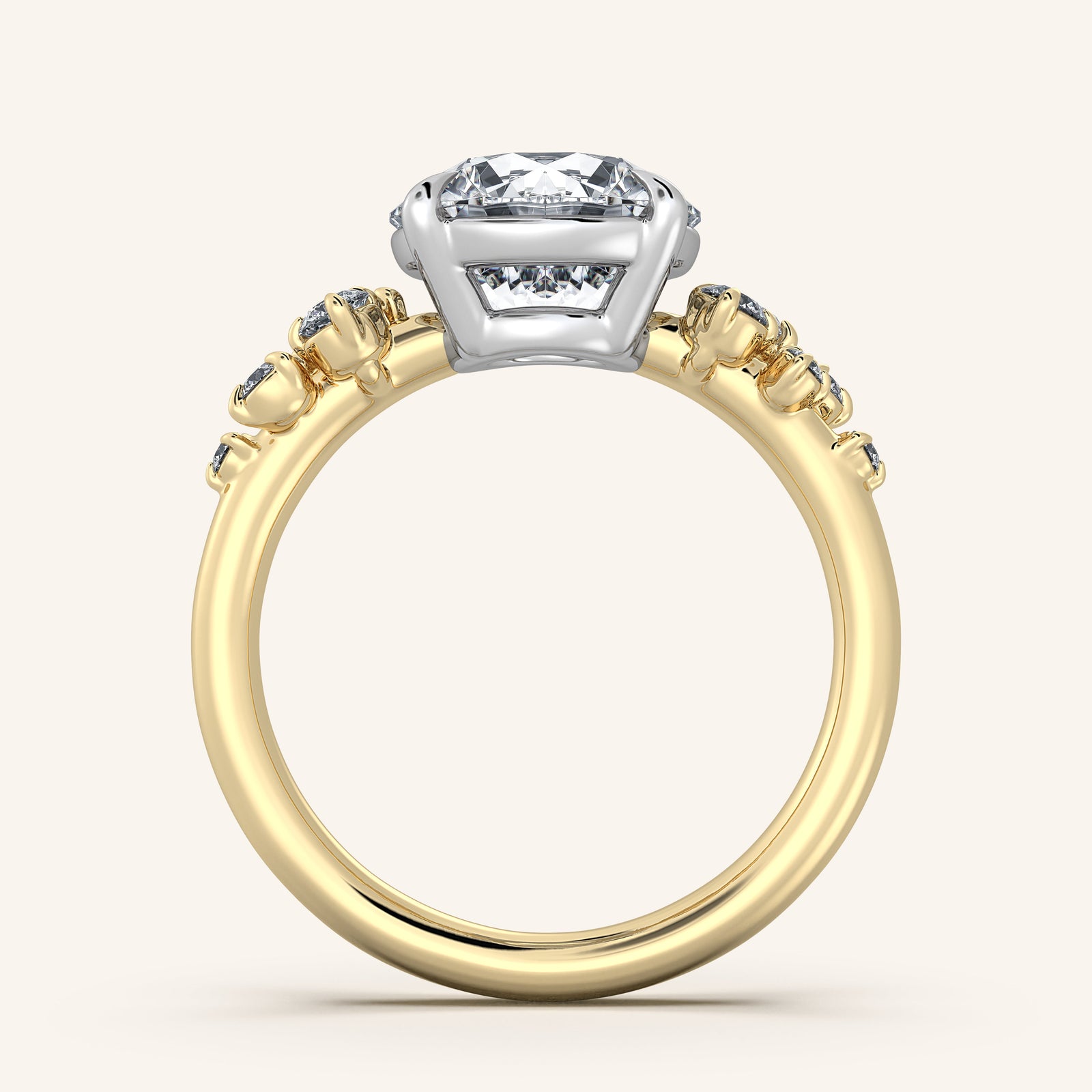 Camille — Floral Accent Engagement Ring