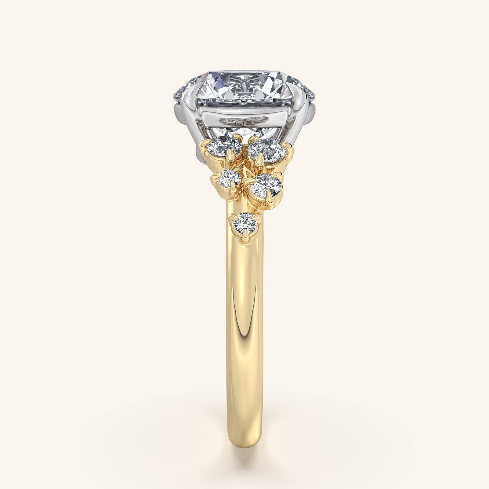 Camille — Floral Accent Engagement Ring