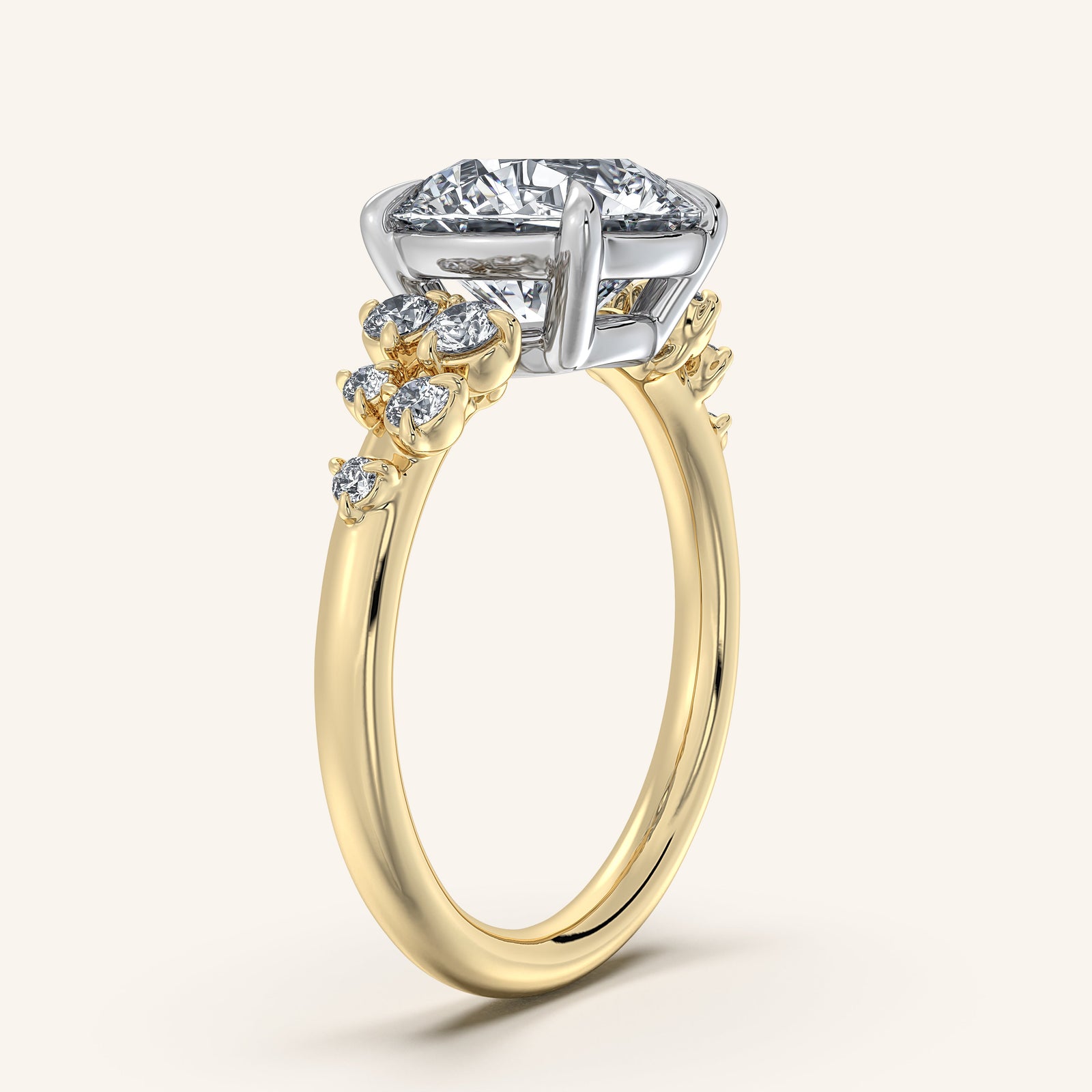 Camille — Floral Accent Engagement Ring