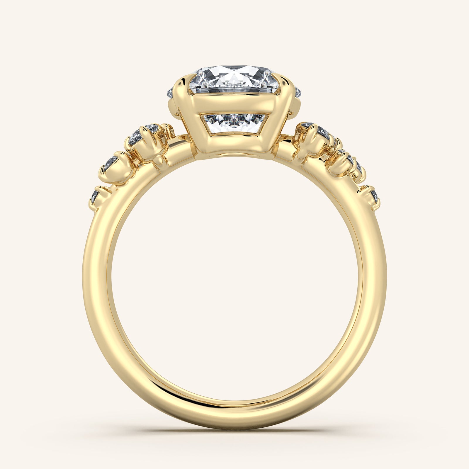 Camille — Floral Accent Engagement Ring