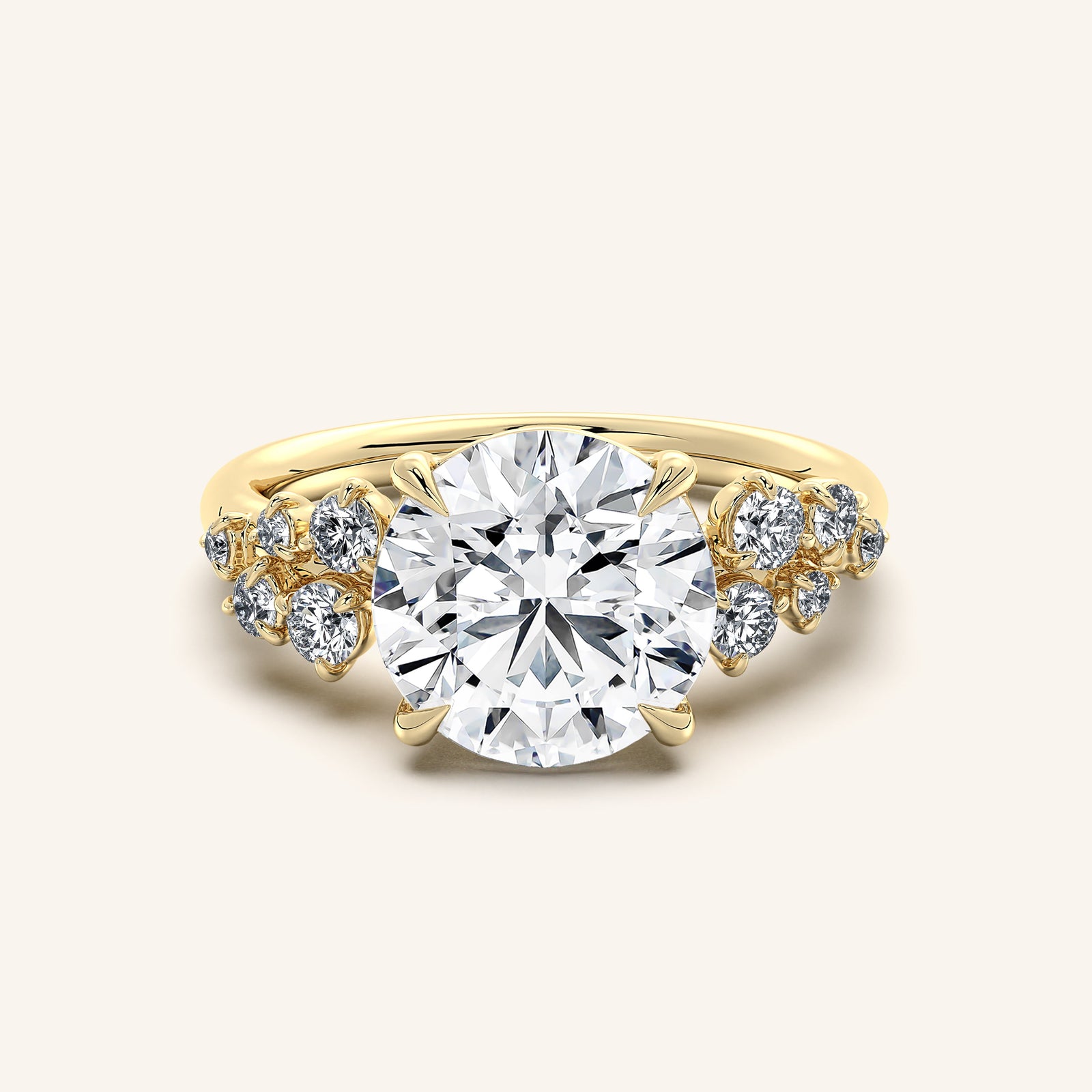 Camille — Floral Accent Engagement Ring