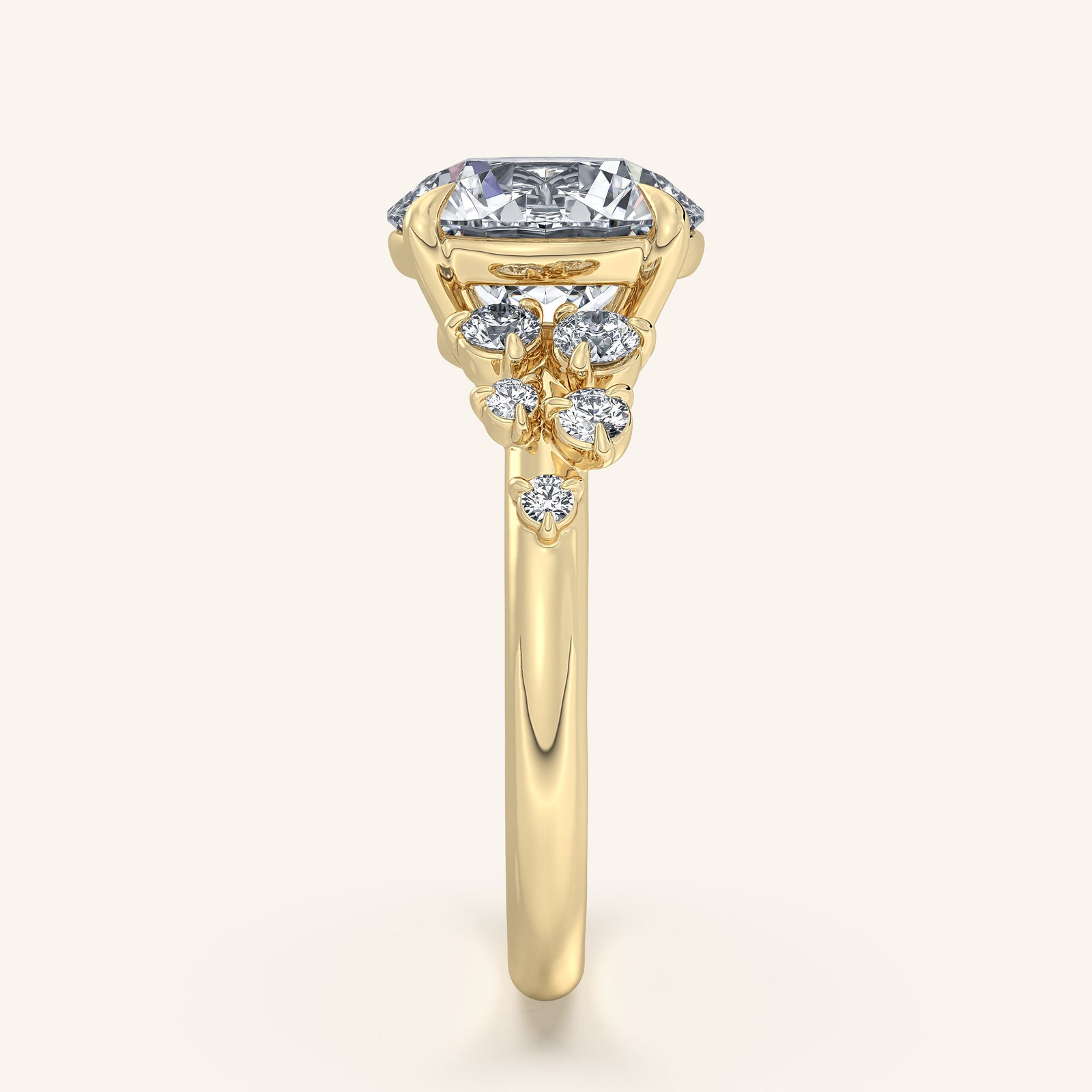 Camille — Floral Accent Engagement Ring