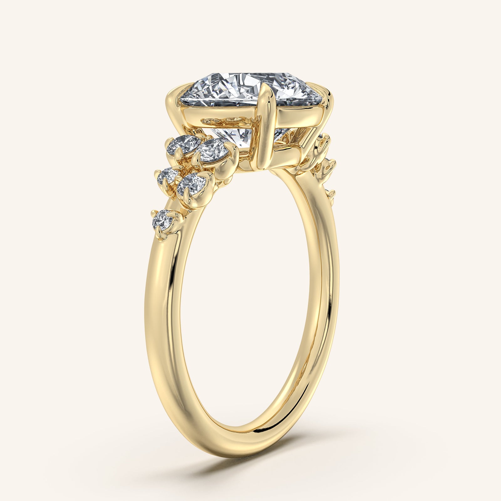 Camille — Floral Accent Engagement Ring