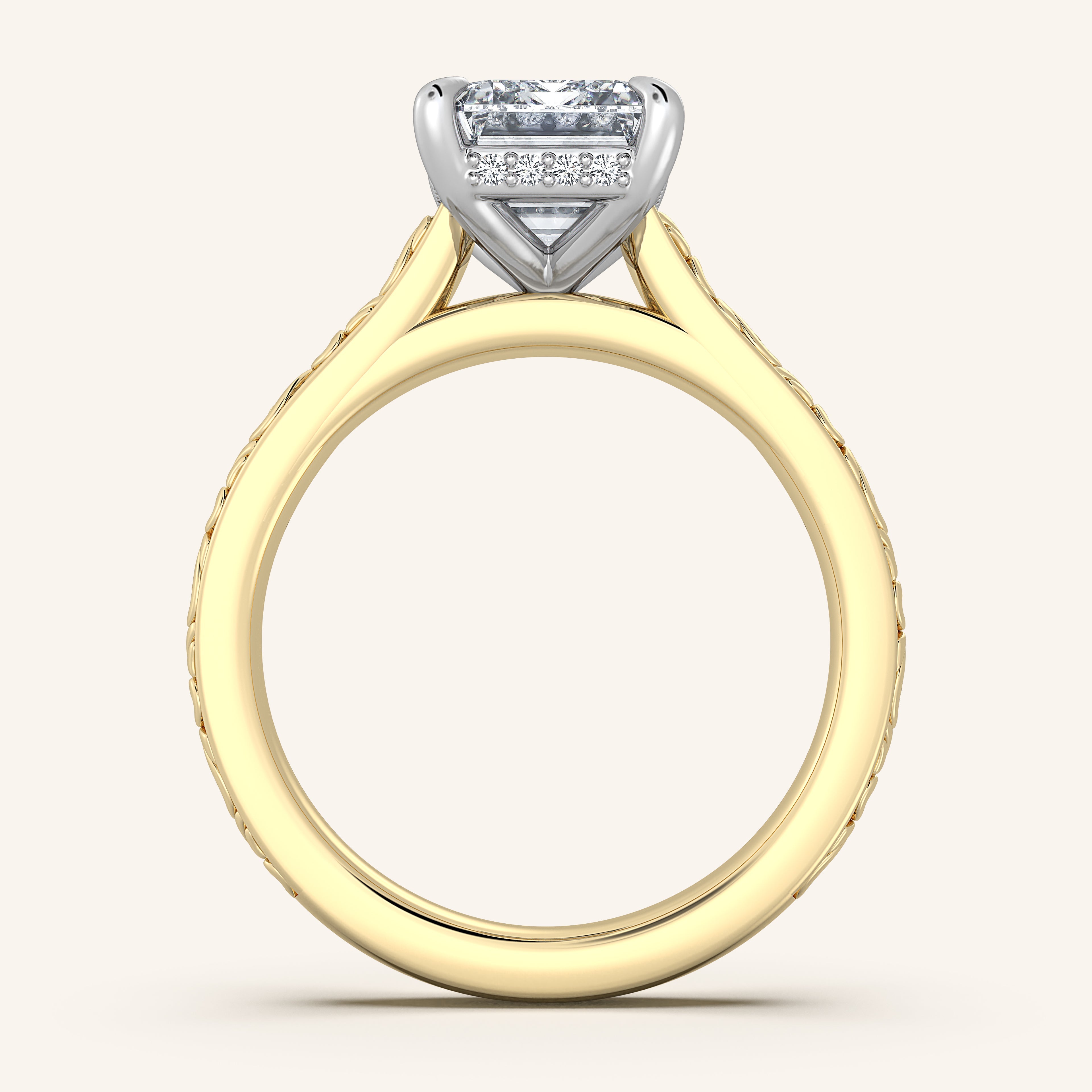 shape: Emerald | metal: Two Tone | view: 4