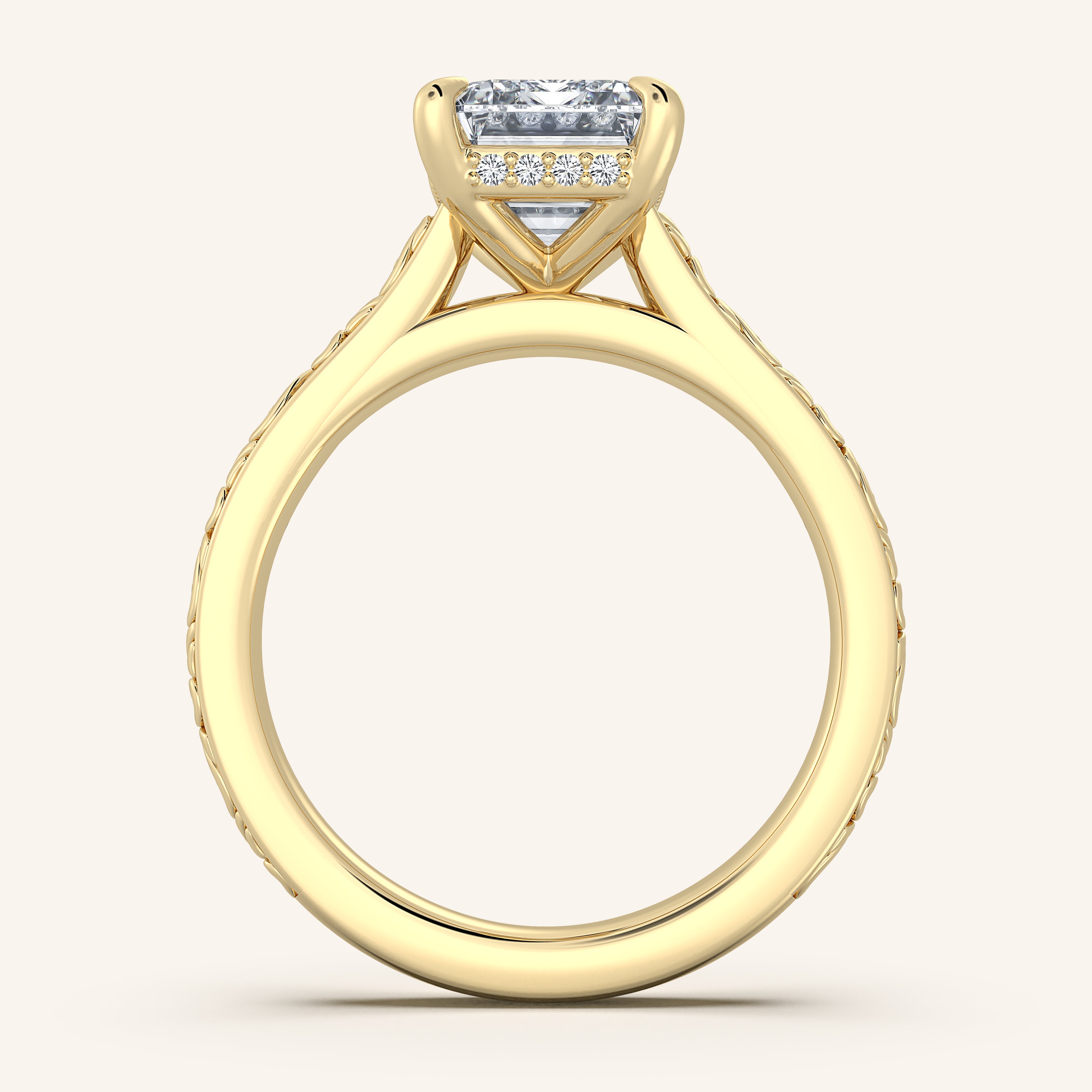 shape: Emerald | metal: Yellow Gold | view: 4