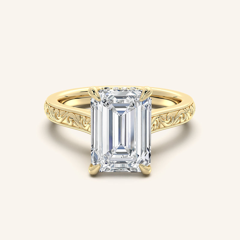 shape: Emerald | metal: Yellow Gold | view: 1