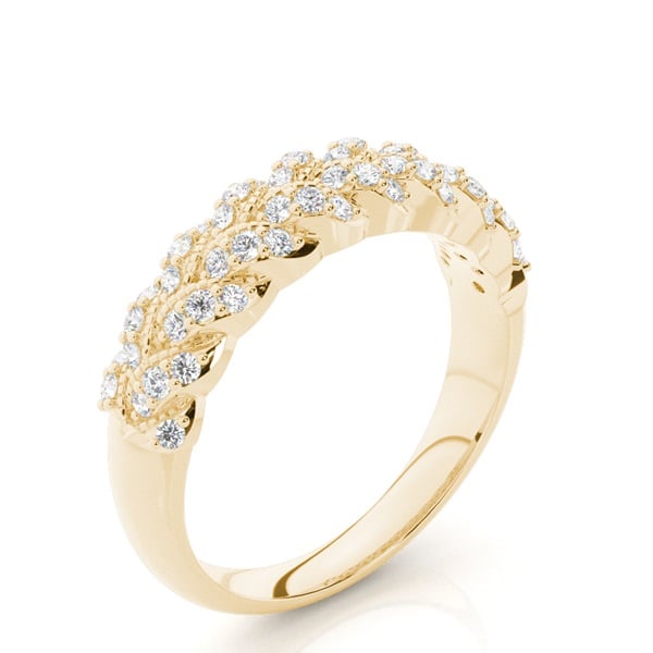 Shared Prong Setting Diamond Half Eternity Ring