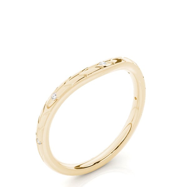 Vintage Diamond Studded Shaped Wedding Band