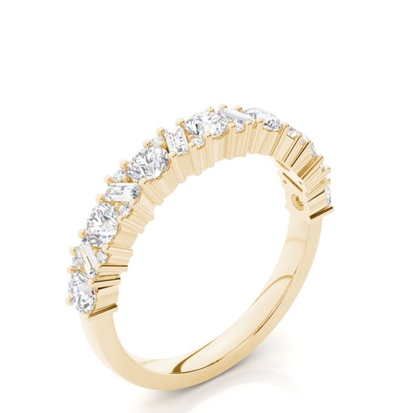 Baguette And Round Diamond Wedding Band
