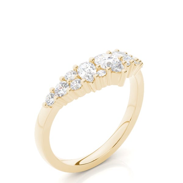 Prong Set Multishape Diamond Contour Wedding Ring