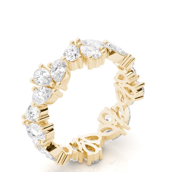 Wave Marquise Shape Diamond Full Eternity Wedding Band
