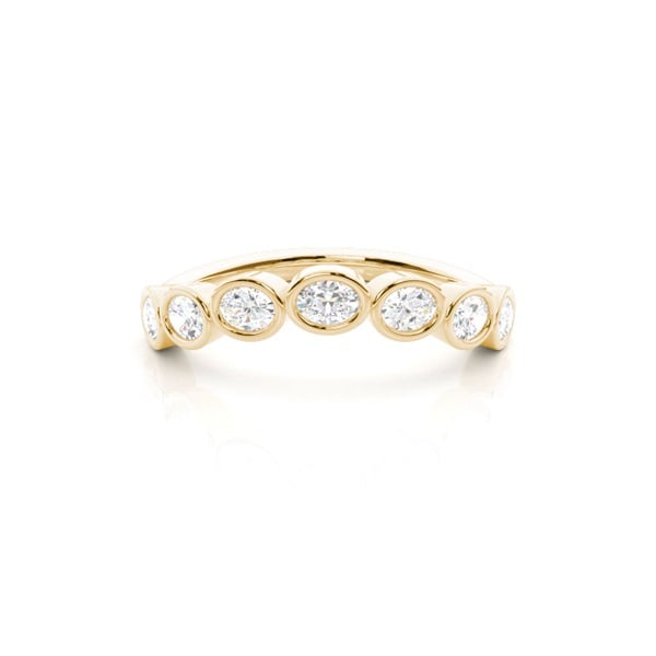 Contour Oval Diamond Eternity Wedding Band