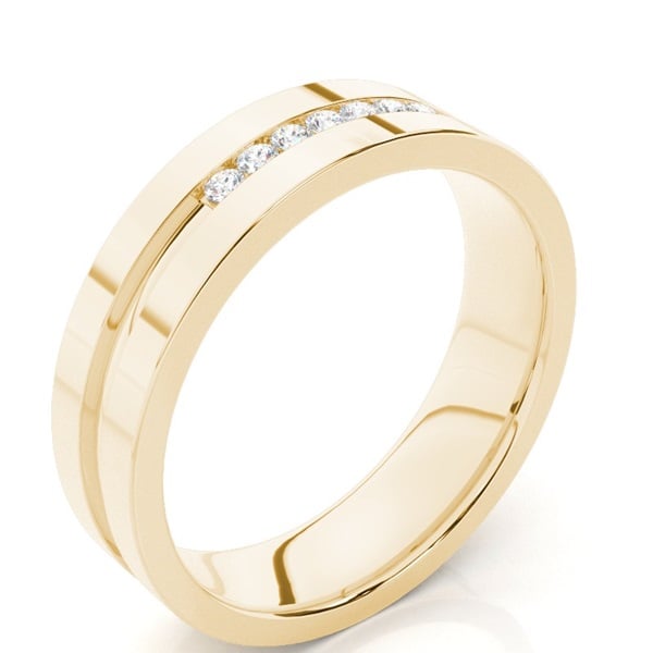 5.6mm Studded Flat Profile Diamond Wedding Band