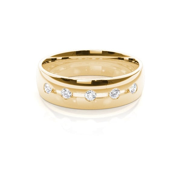6.0mm Studded Comfort Fit Wedding Band — 0.22 ct