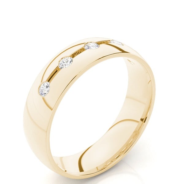 6.0mm Studded Comfort Fit Wedding Band — 0.22 ct