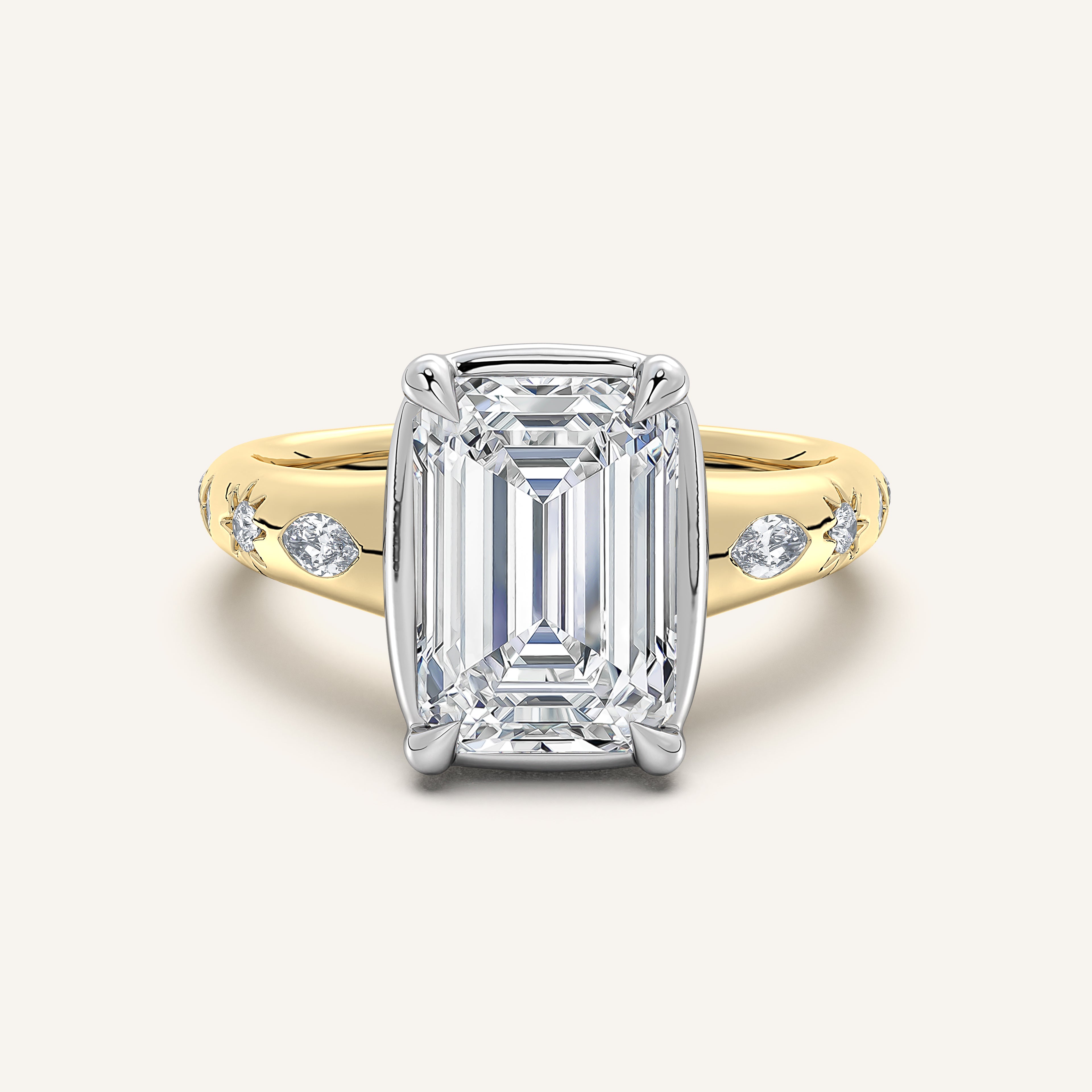 shape: Emerald | metal: Two Tone | view: 1