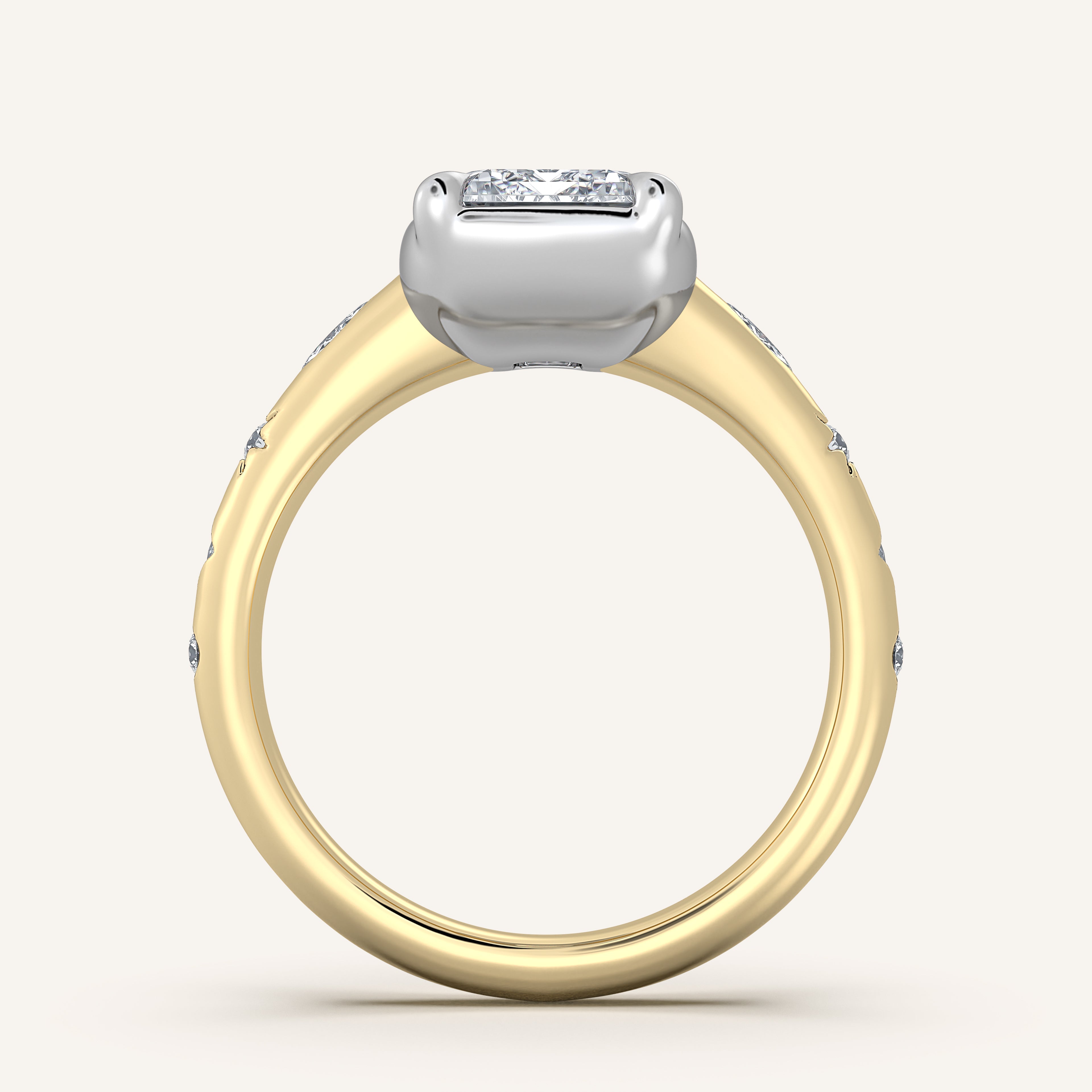 shape: Emerald | metal: Two Tone | view: 3