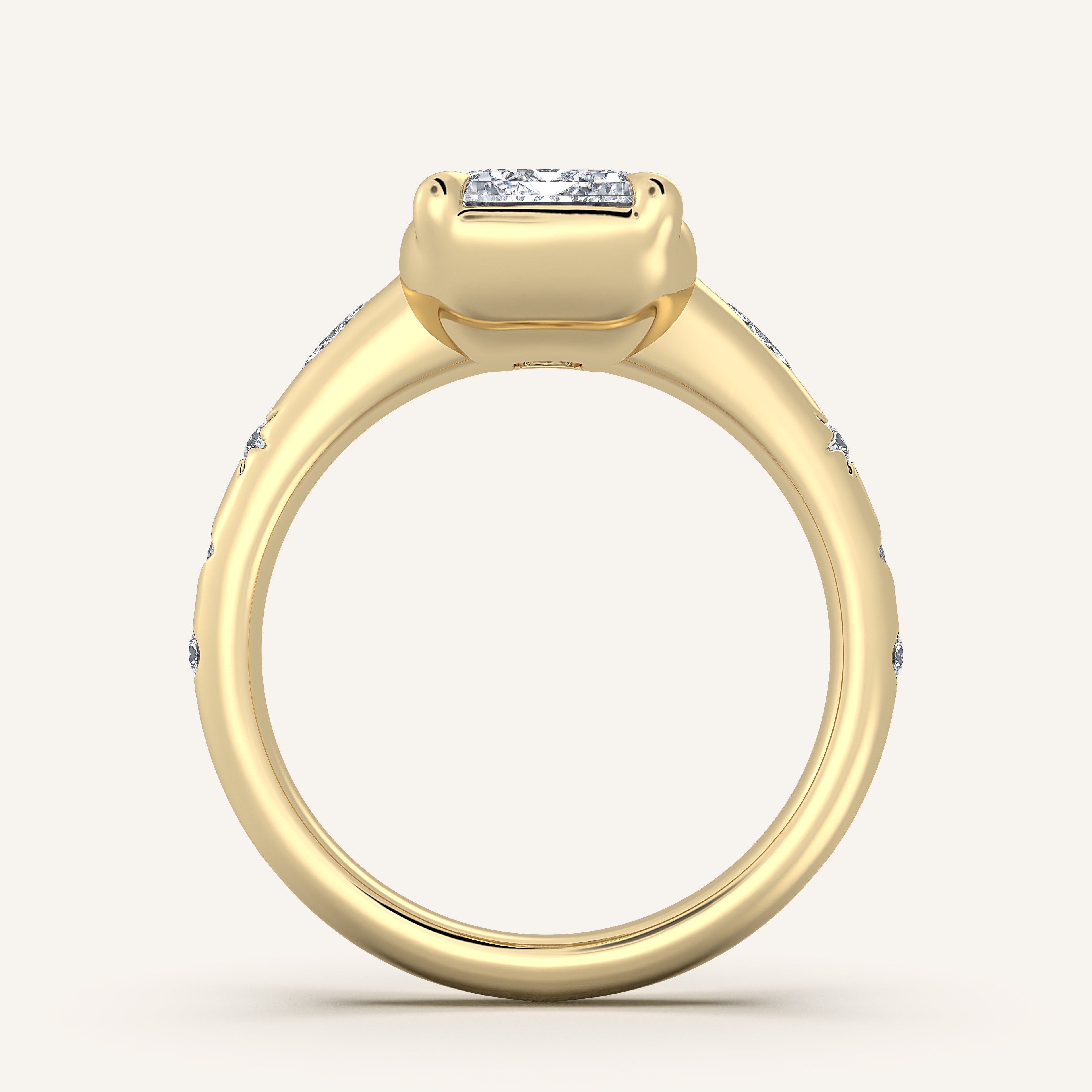 shape: Emerald | metal: Yellow Gold | view: 3