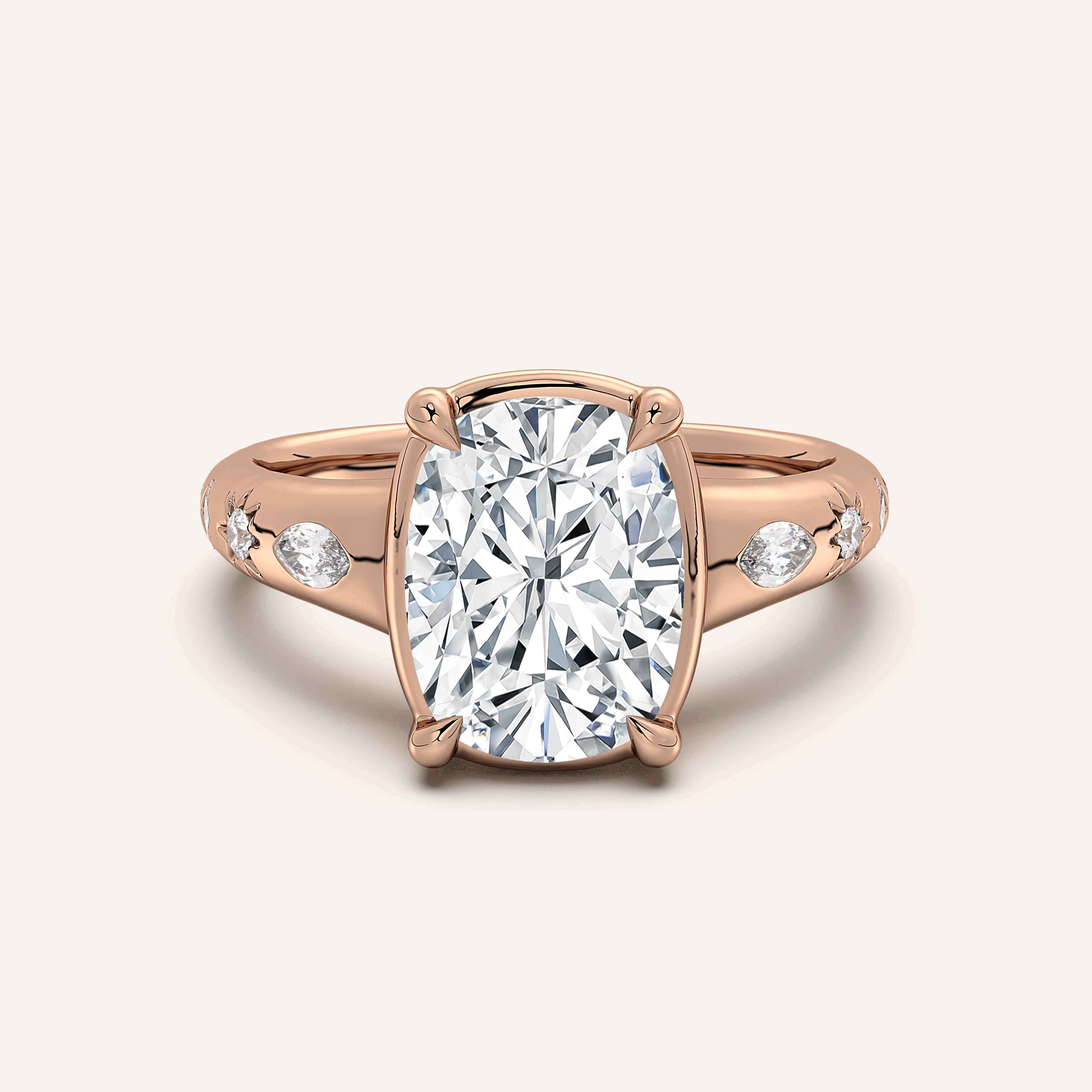 shape: Cushion | metal: Rose Gold | view: 1