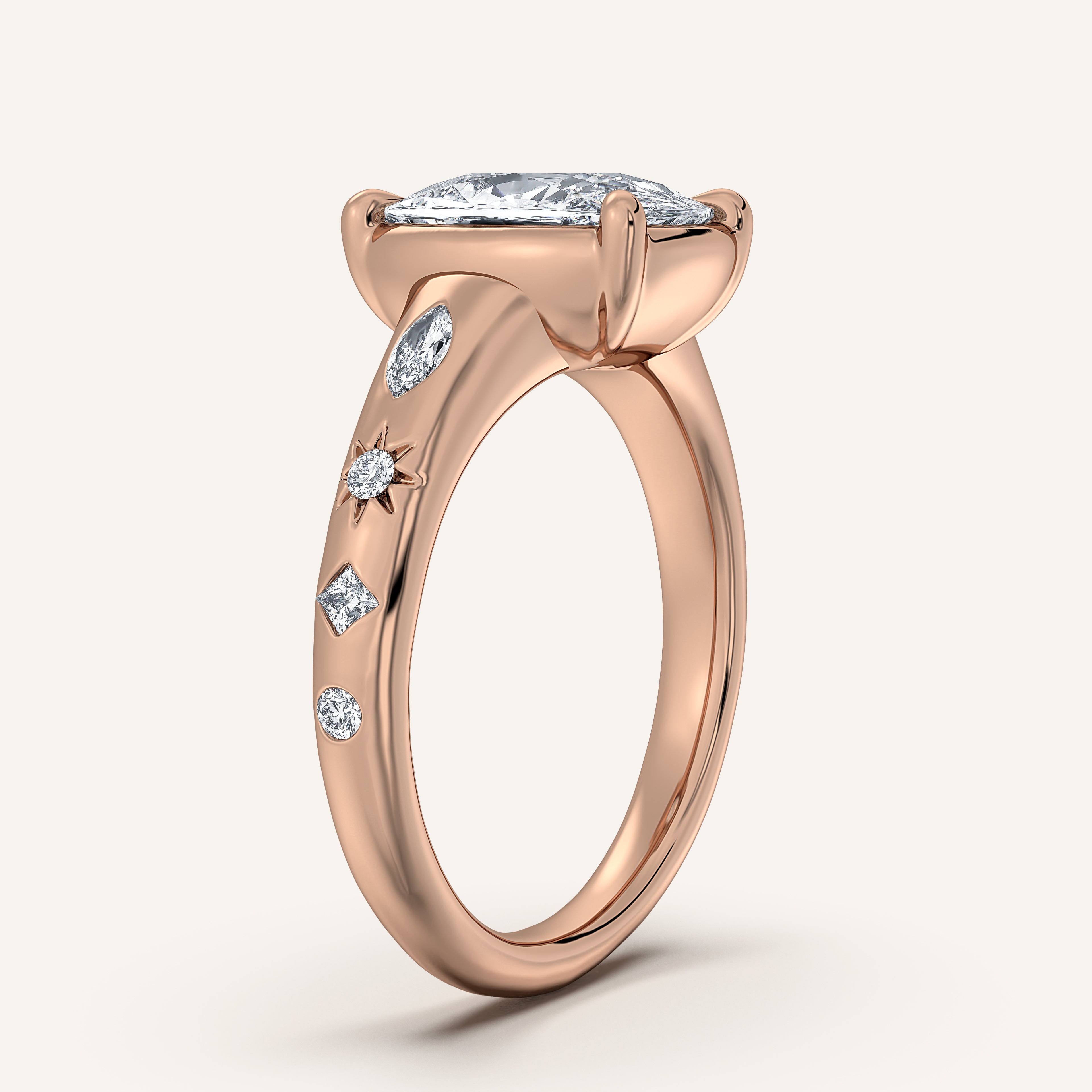 shape: Cushion | metal: Rose Gold | view: 2