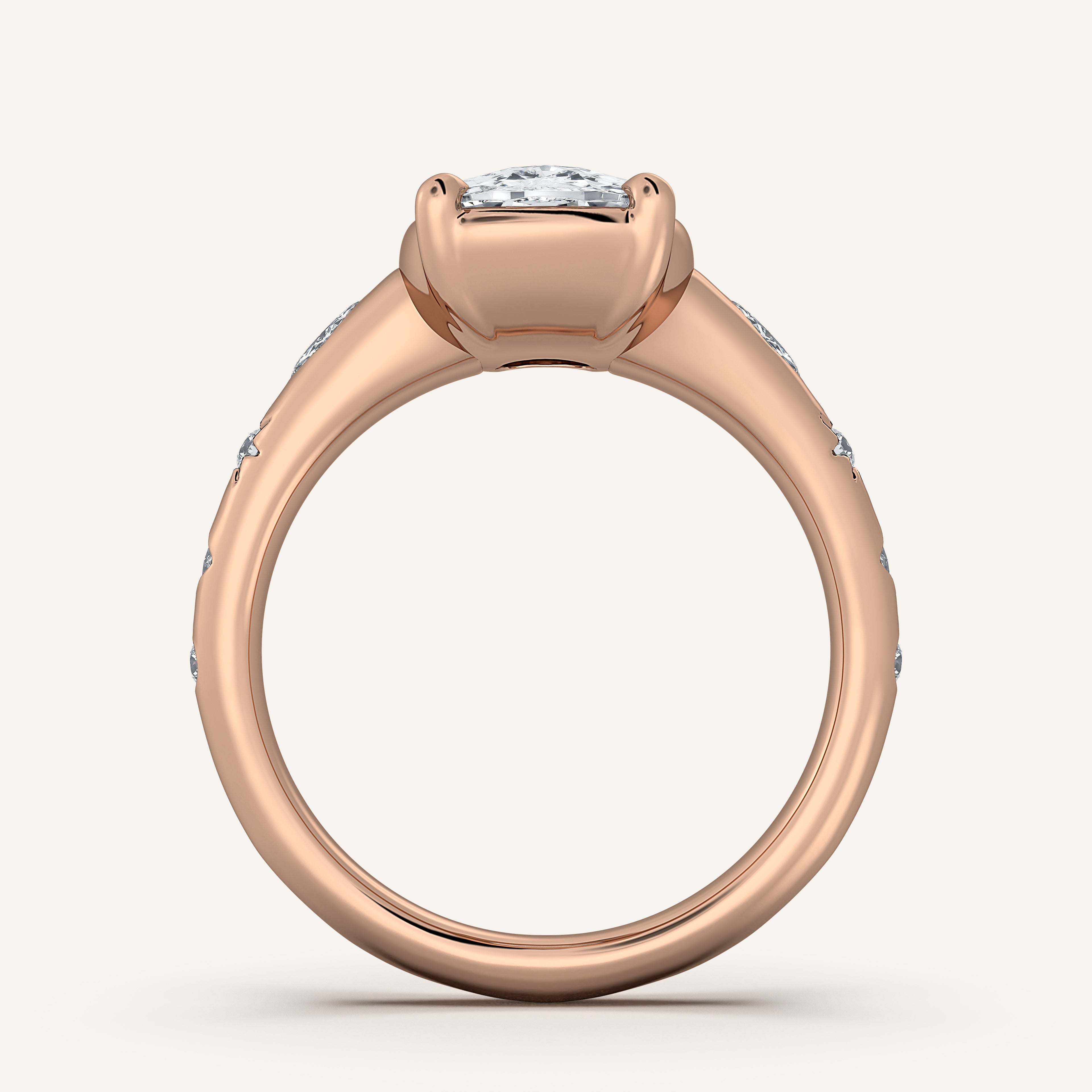 shape: Cushion | metal: Rose Gold | view: 3