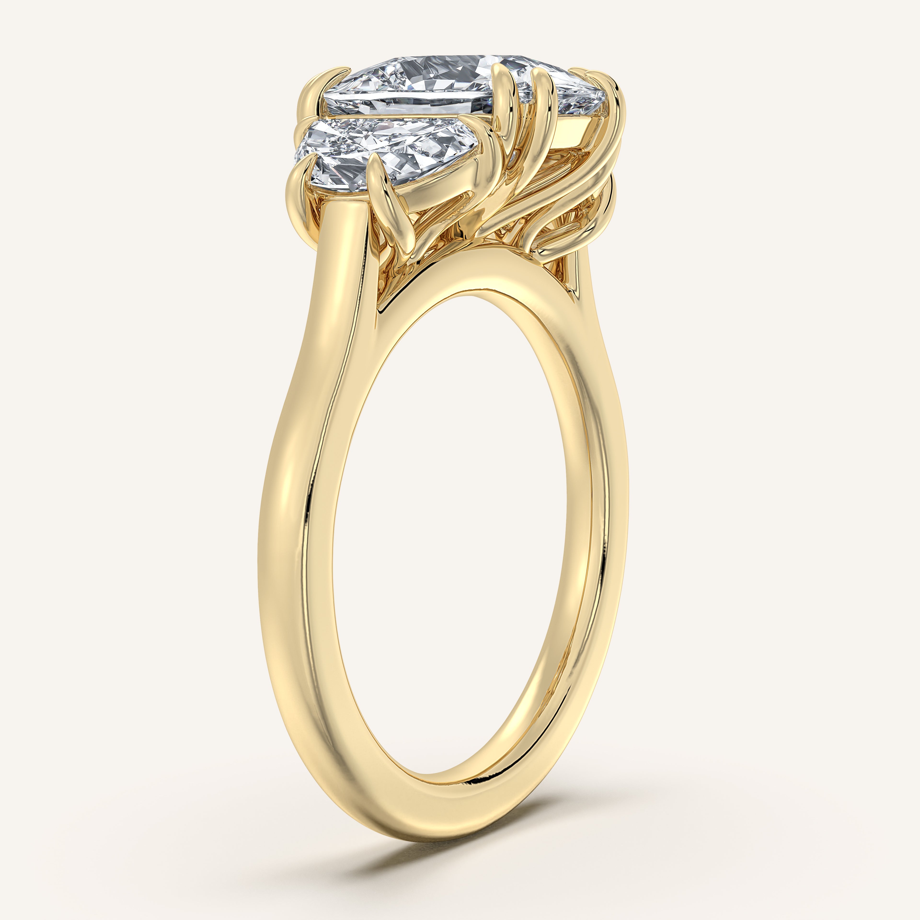 shape: Cushion | metal: Yellow Gold | view: 2