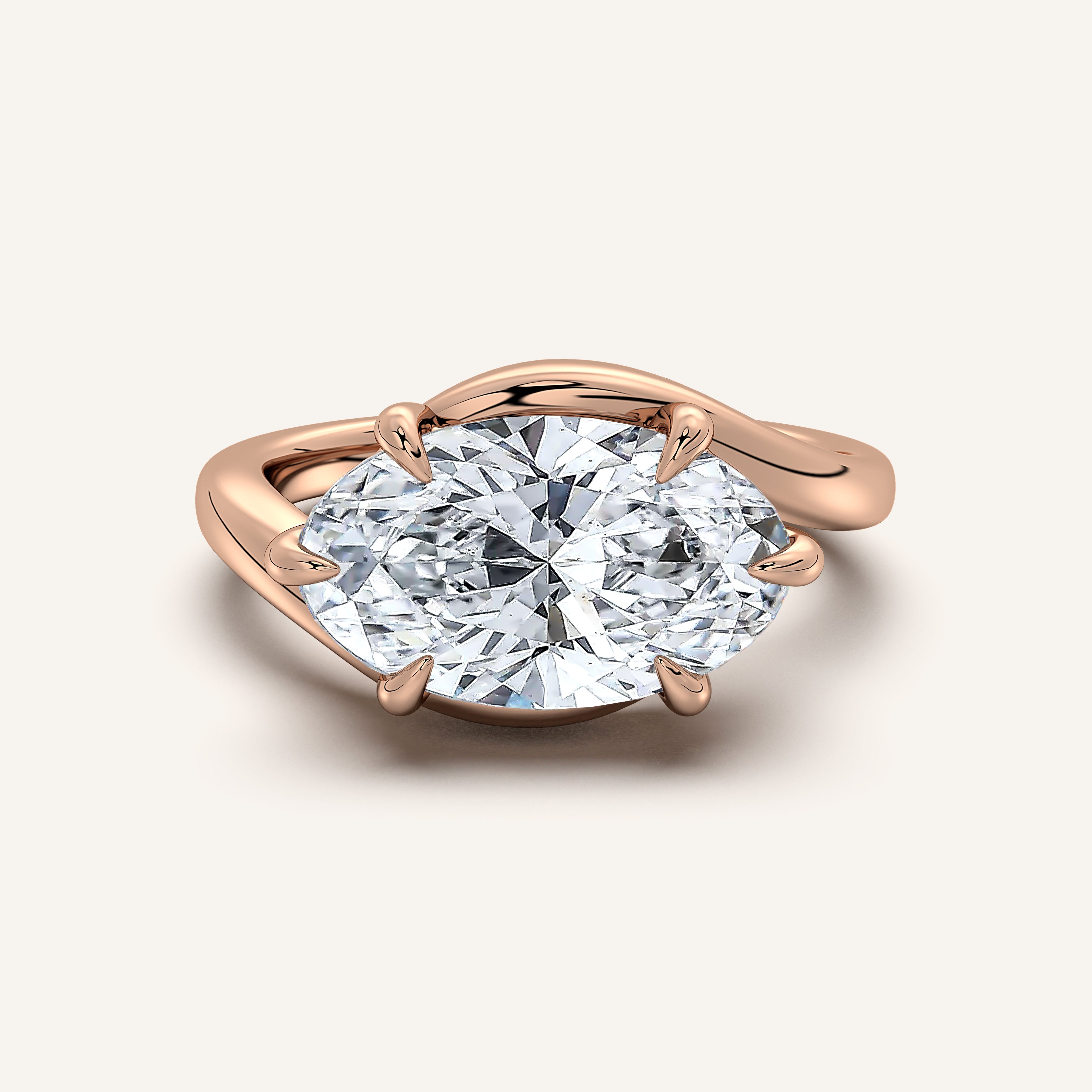 shape: Oval | metal: Rose Gold | view: 1