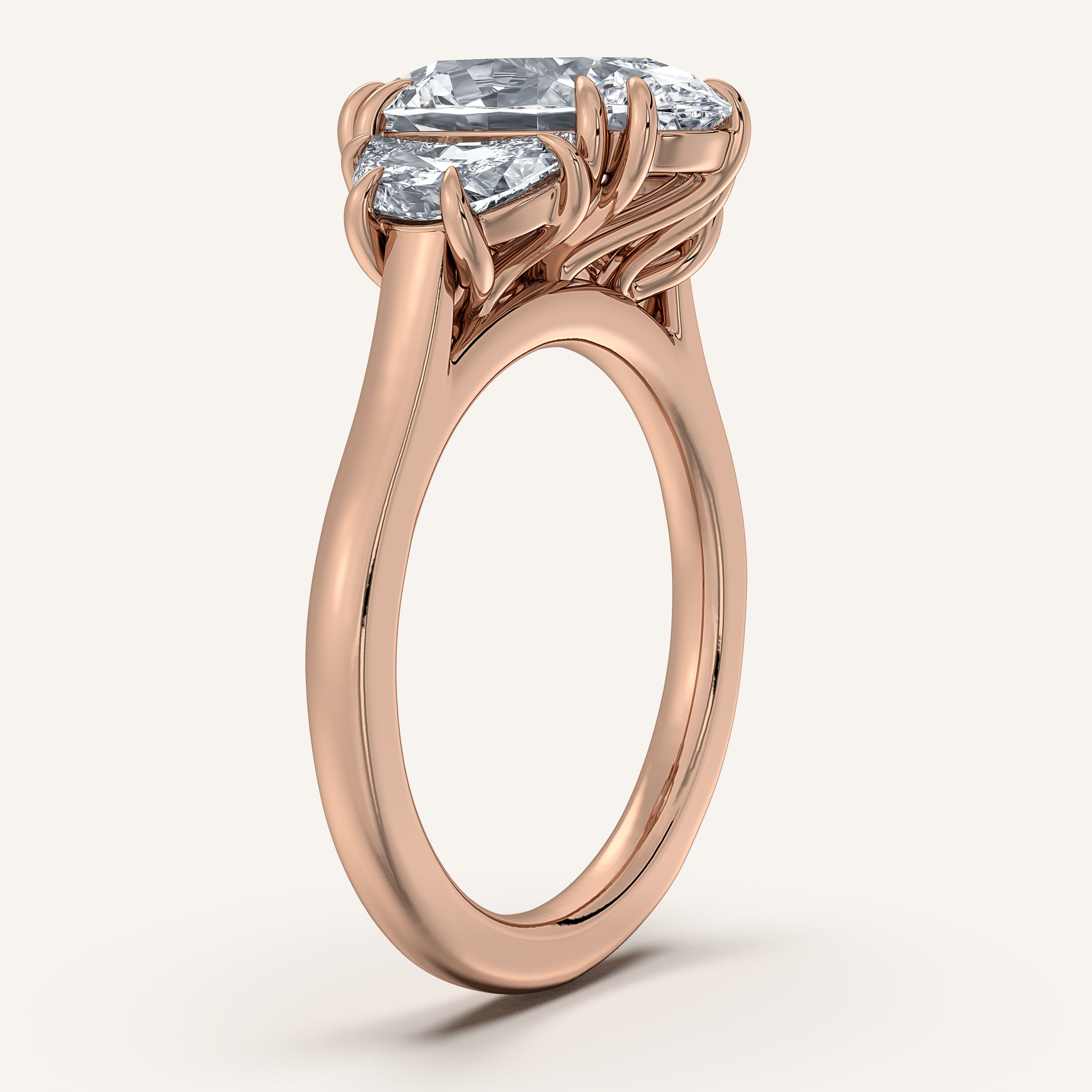 shape: Oval | metal: Rose Gold | view: 2