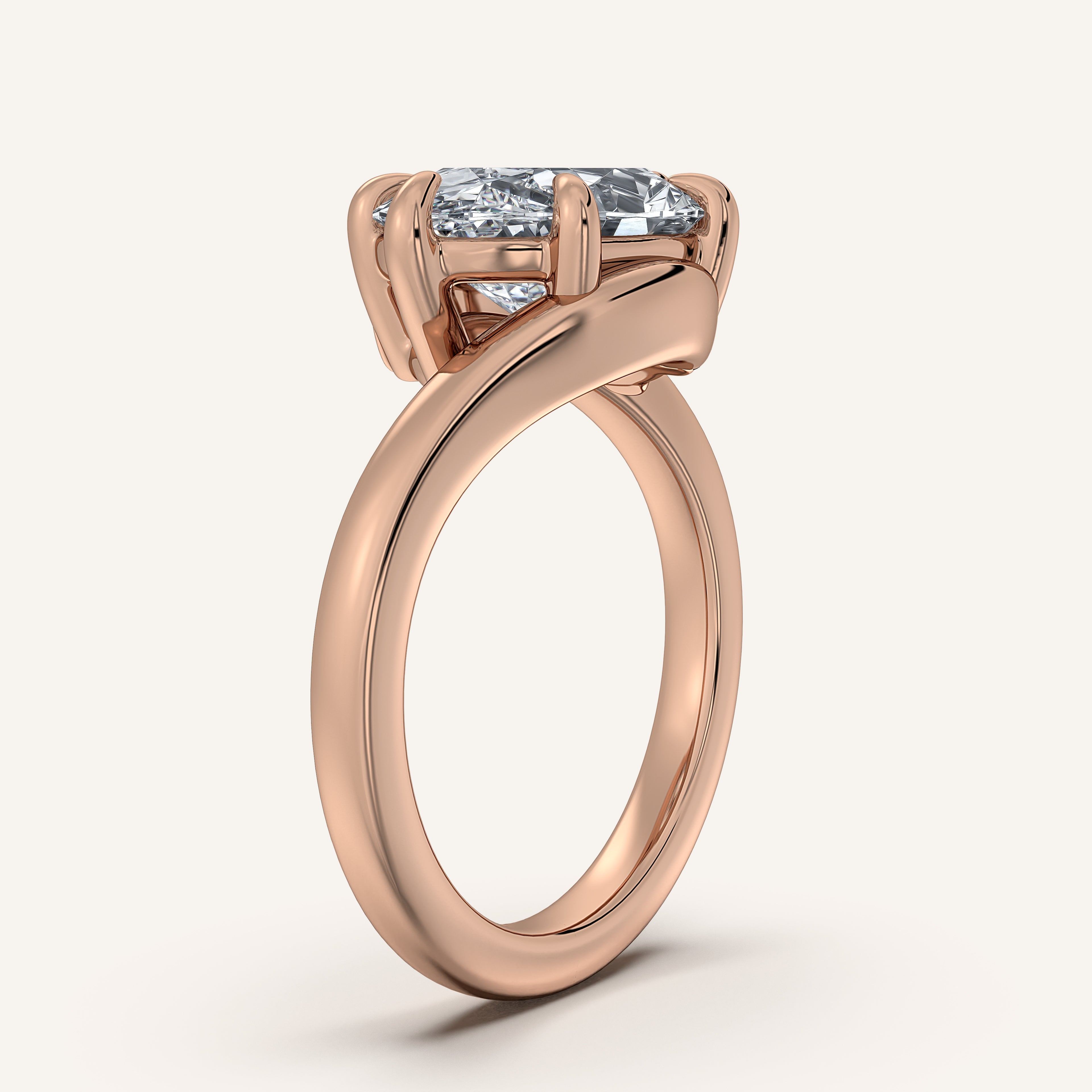 shape: Oval | metal: Rose Gold | view: 2