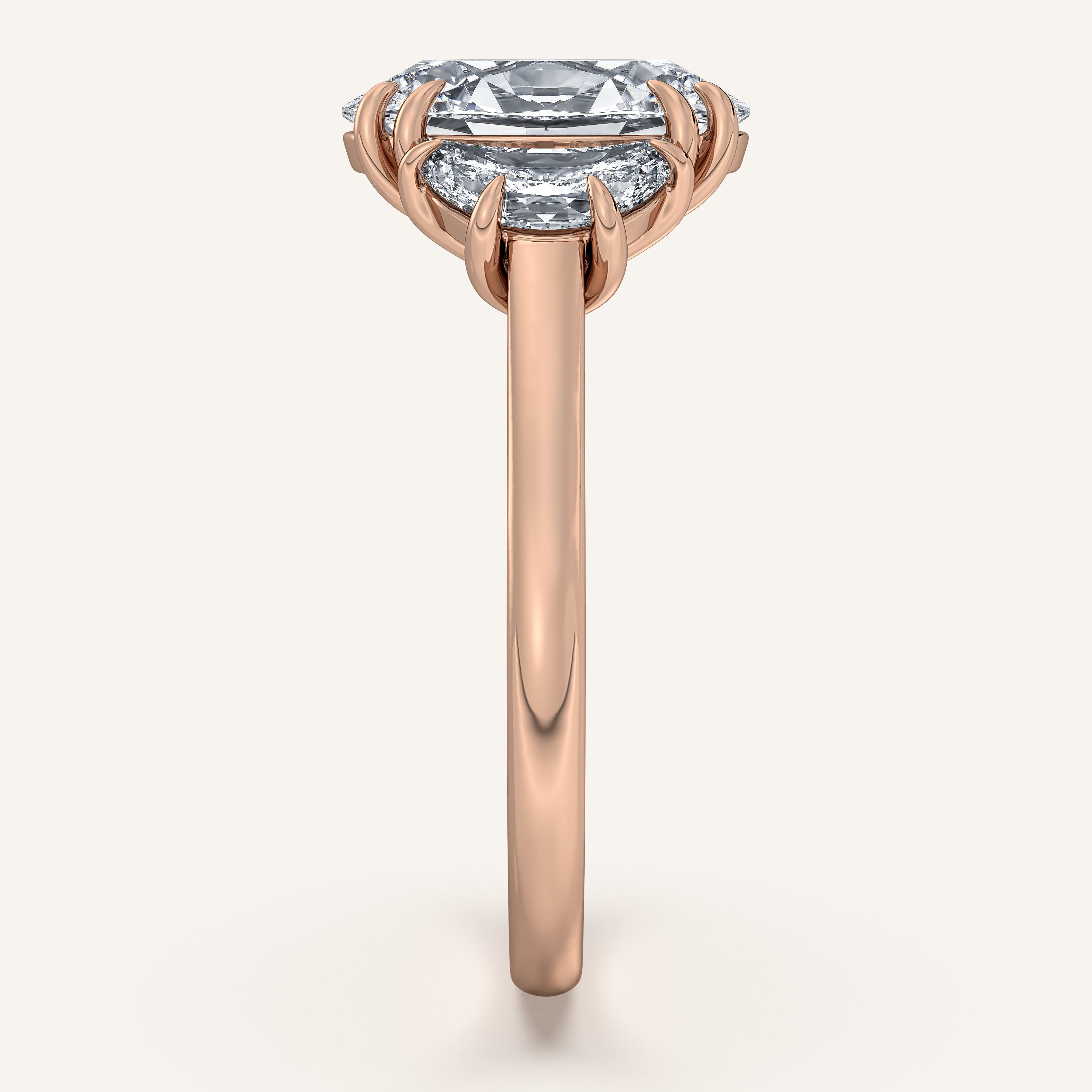 shape: Oval | metal: Rose Gold | view: 3