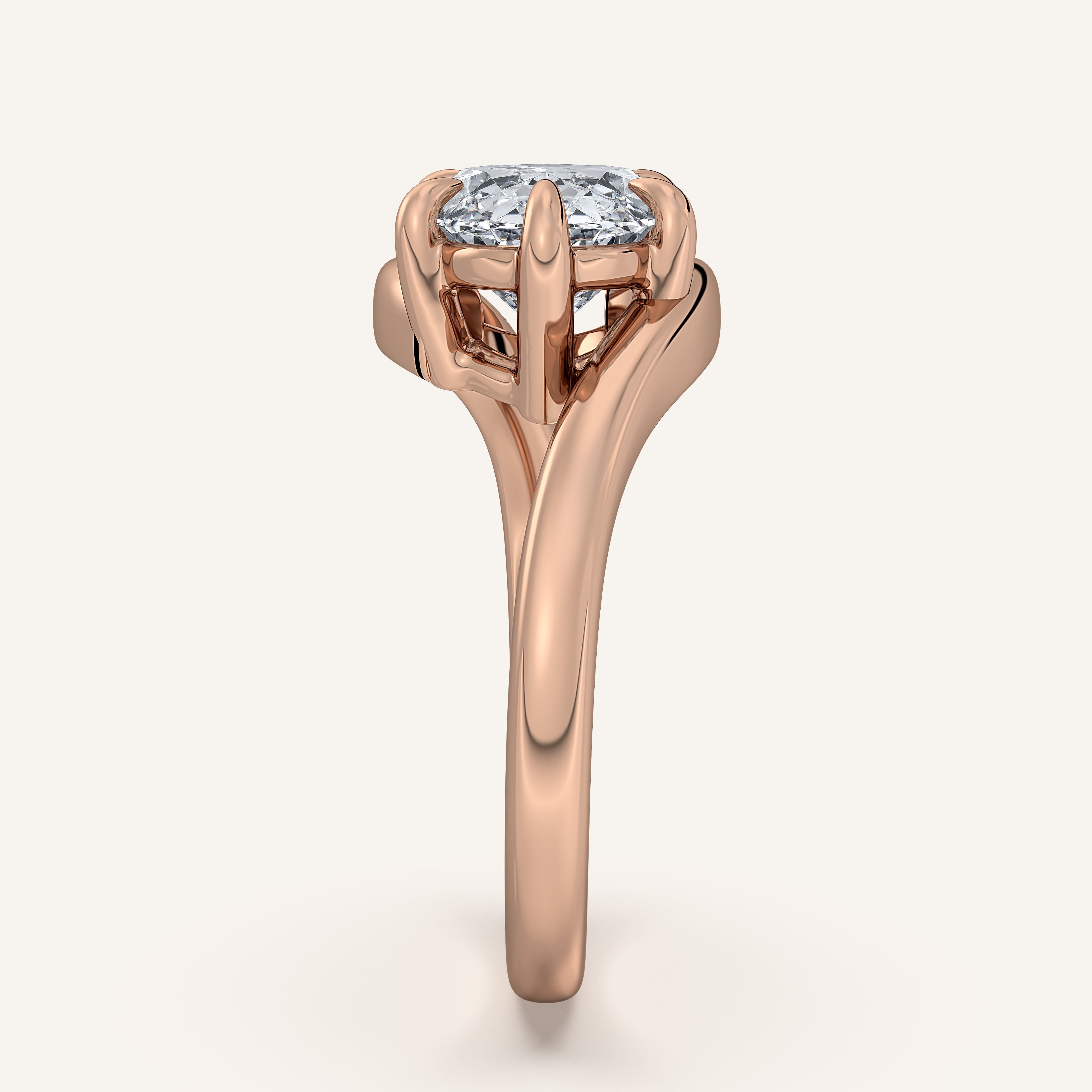 shape: Oval | metal: Rose Gold | view: 3