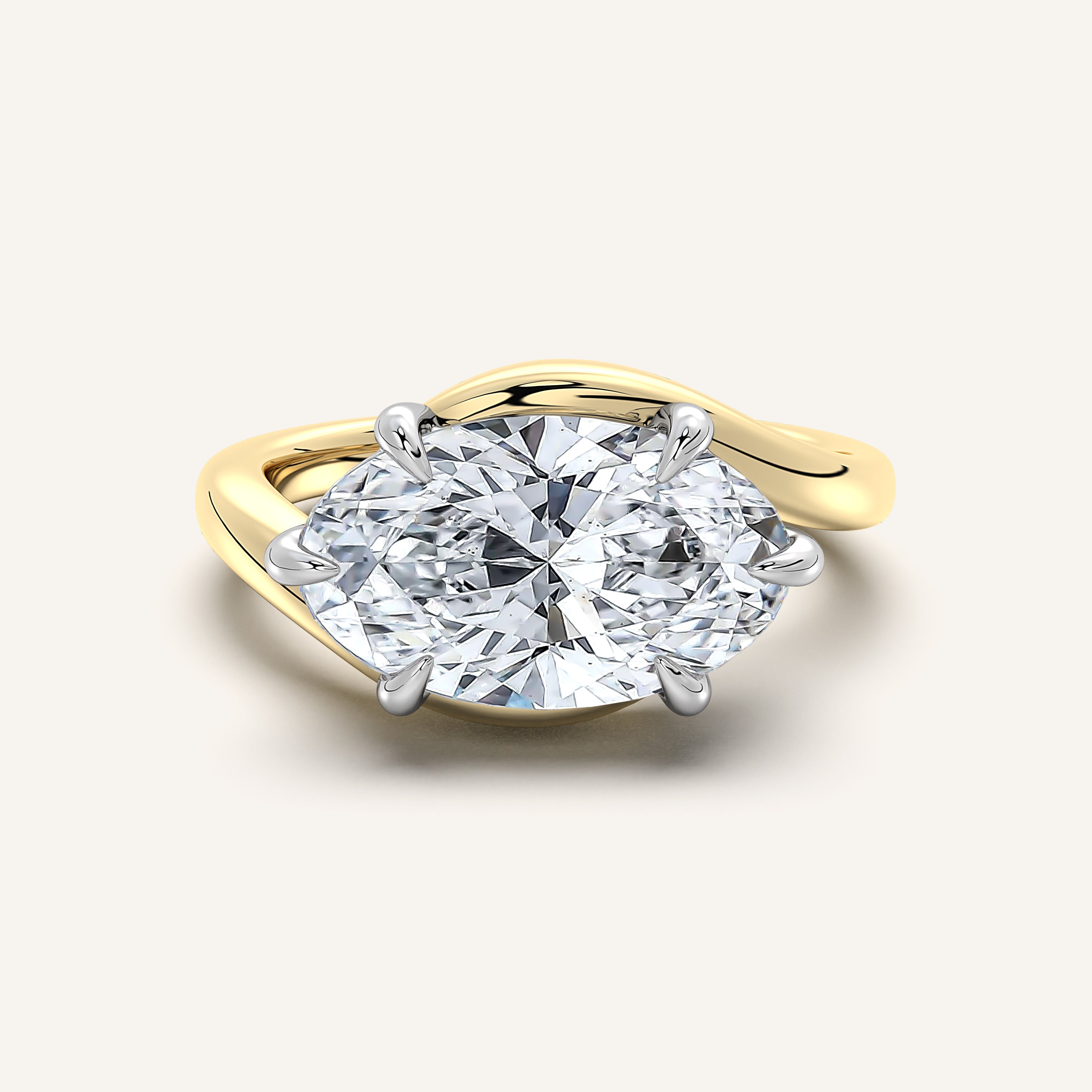shape: Oval | metal: Two Tone | view: 1