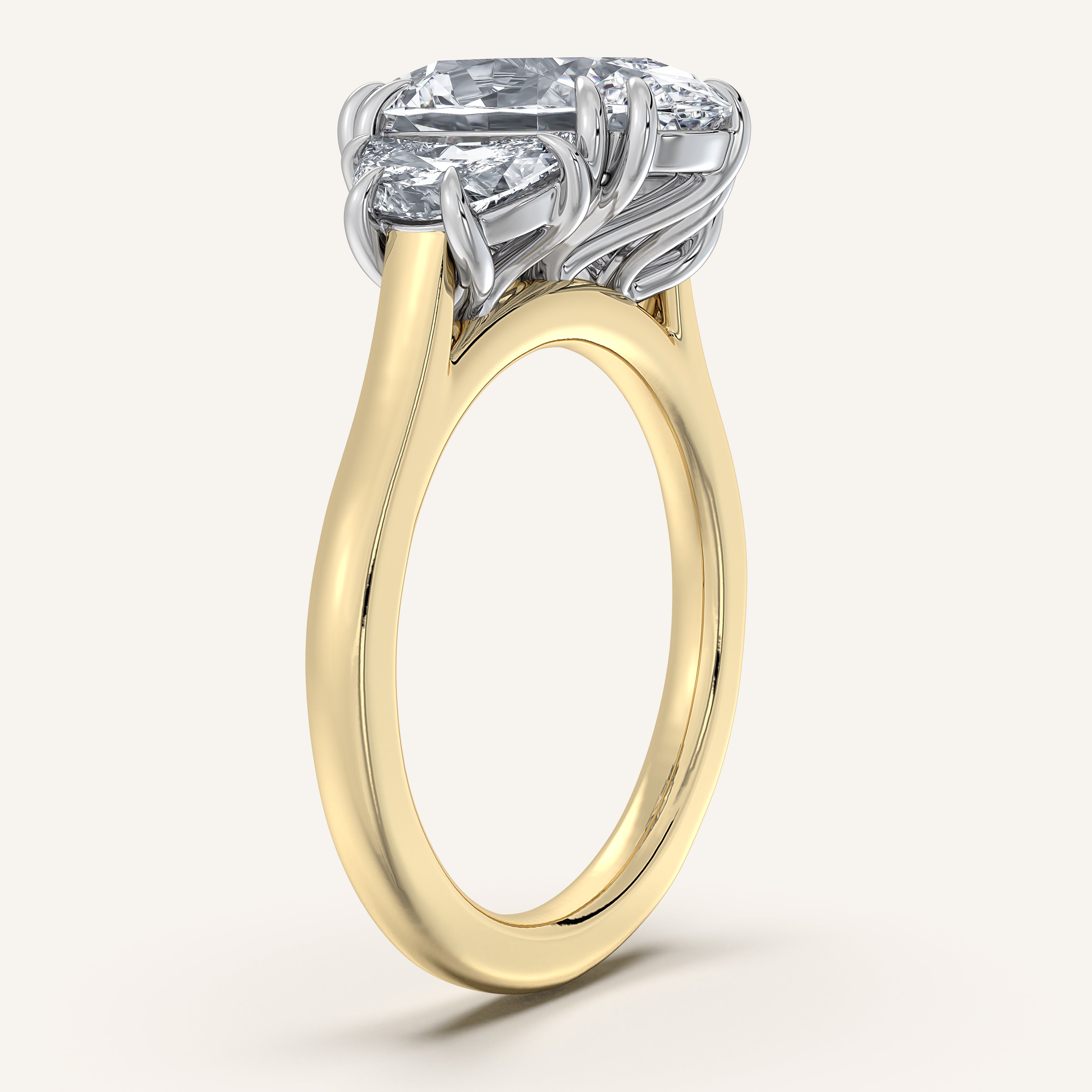 shape: Oval | metal: Two Tone | view: 2