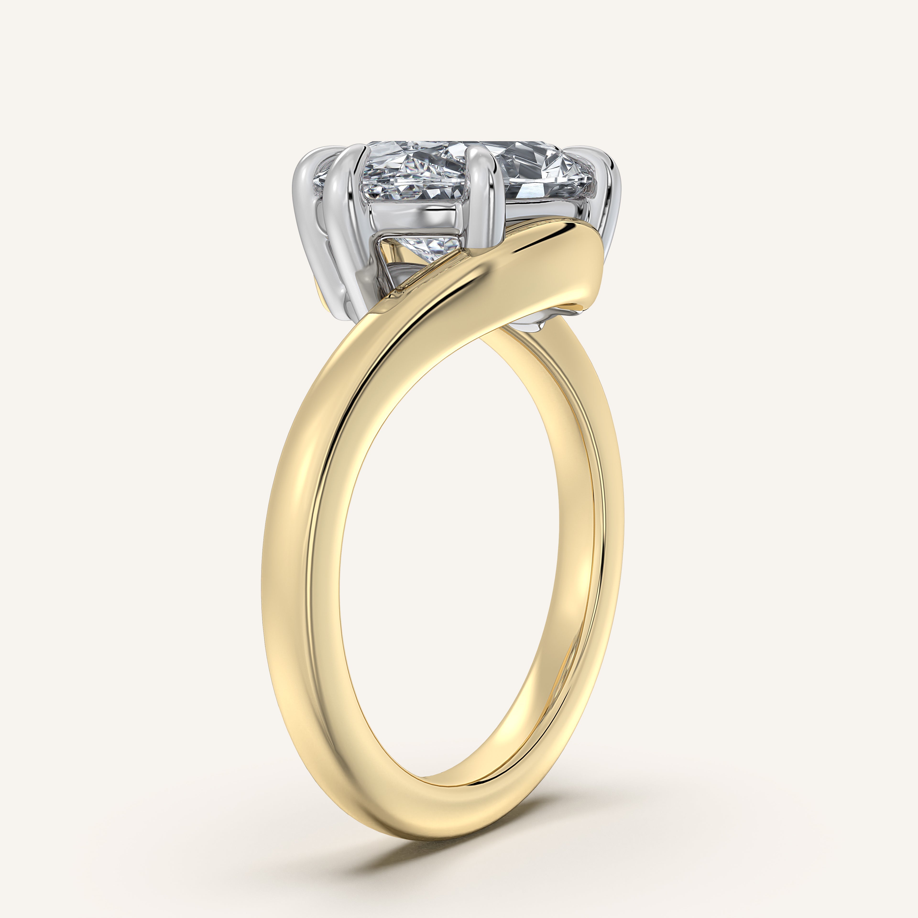 shape: Oval | metal: Two Tone | view: 2