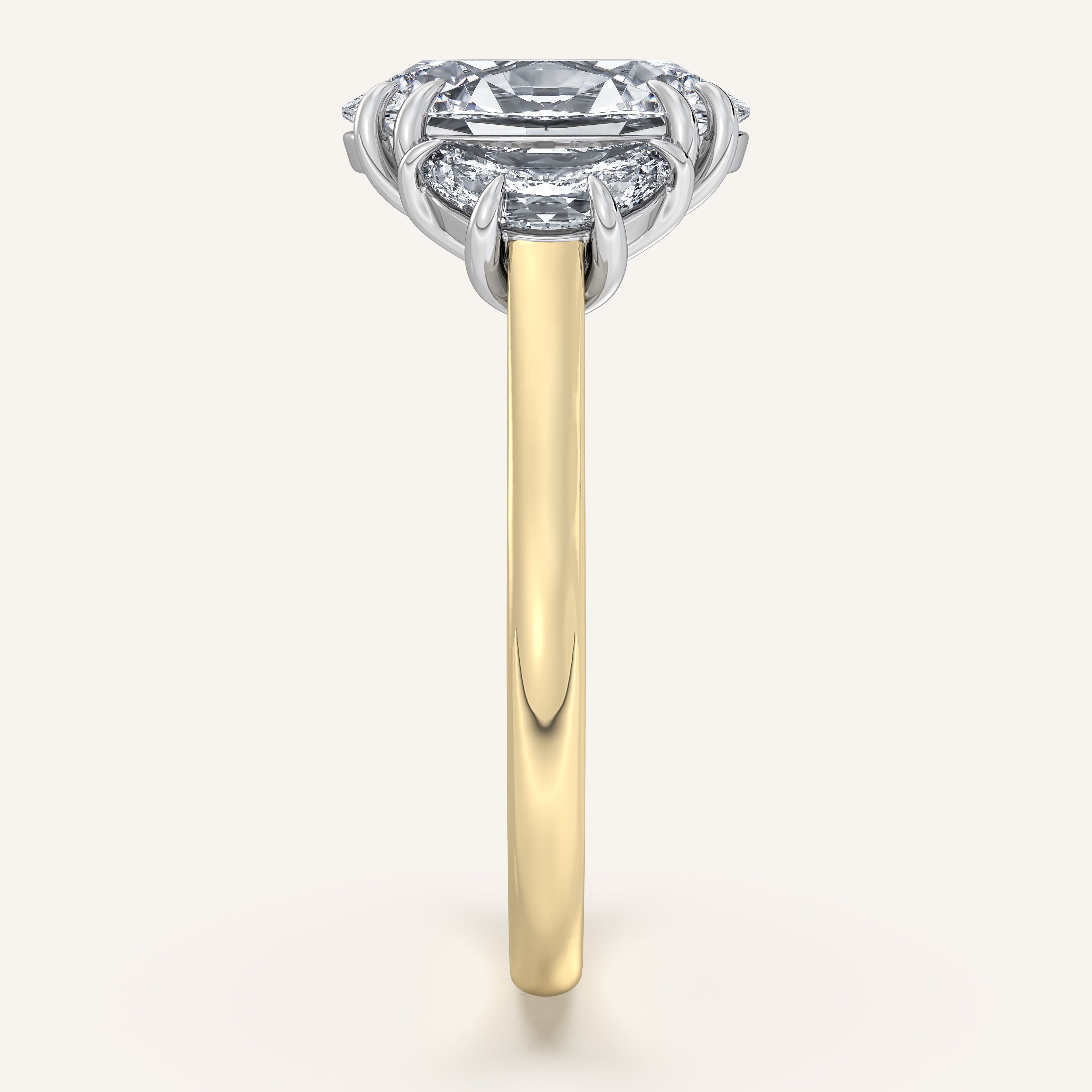 shape: Oval | metal: Two Tone | view: 3