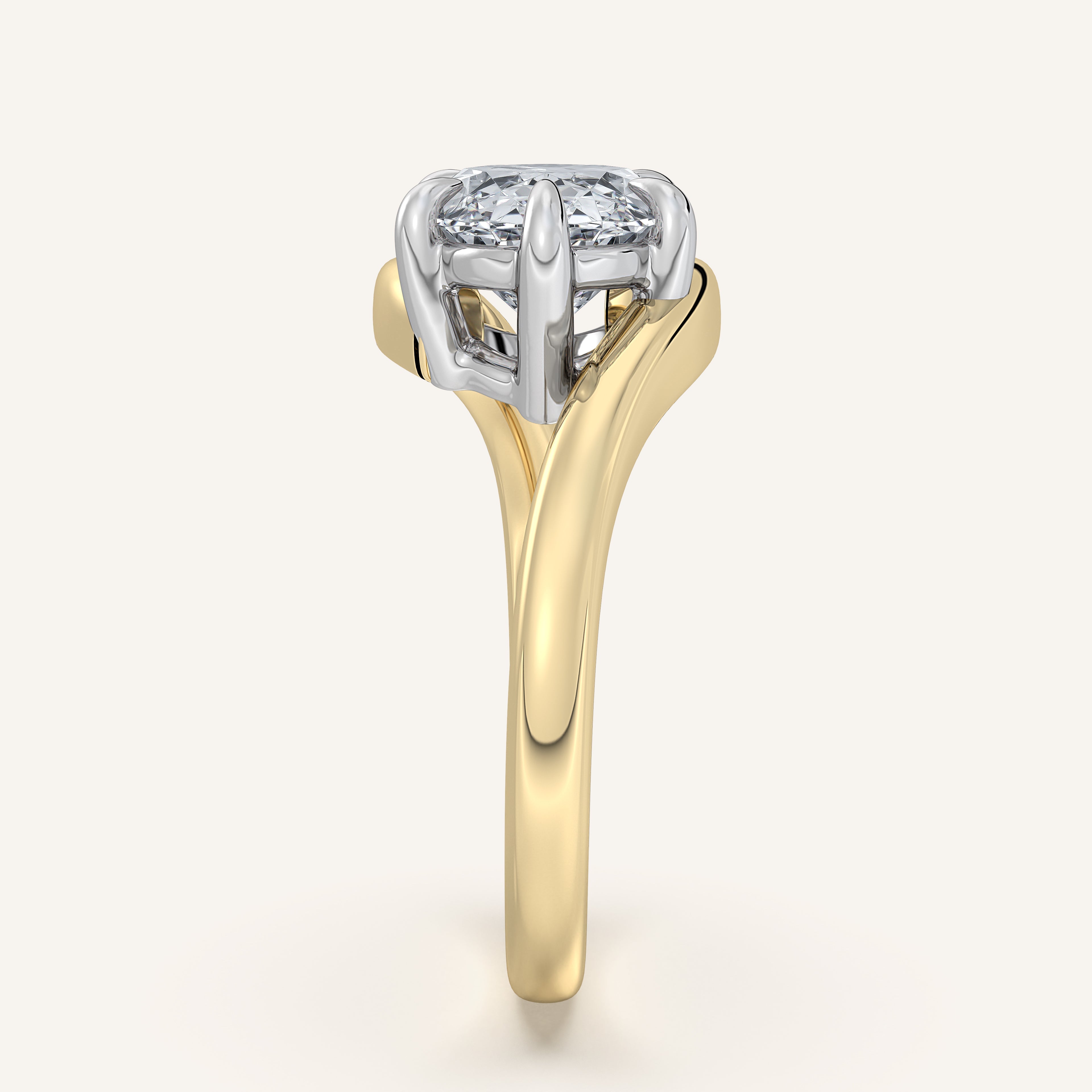 shape: Oval | metal: Two Tone | view: 3