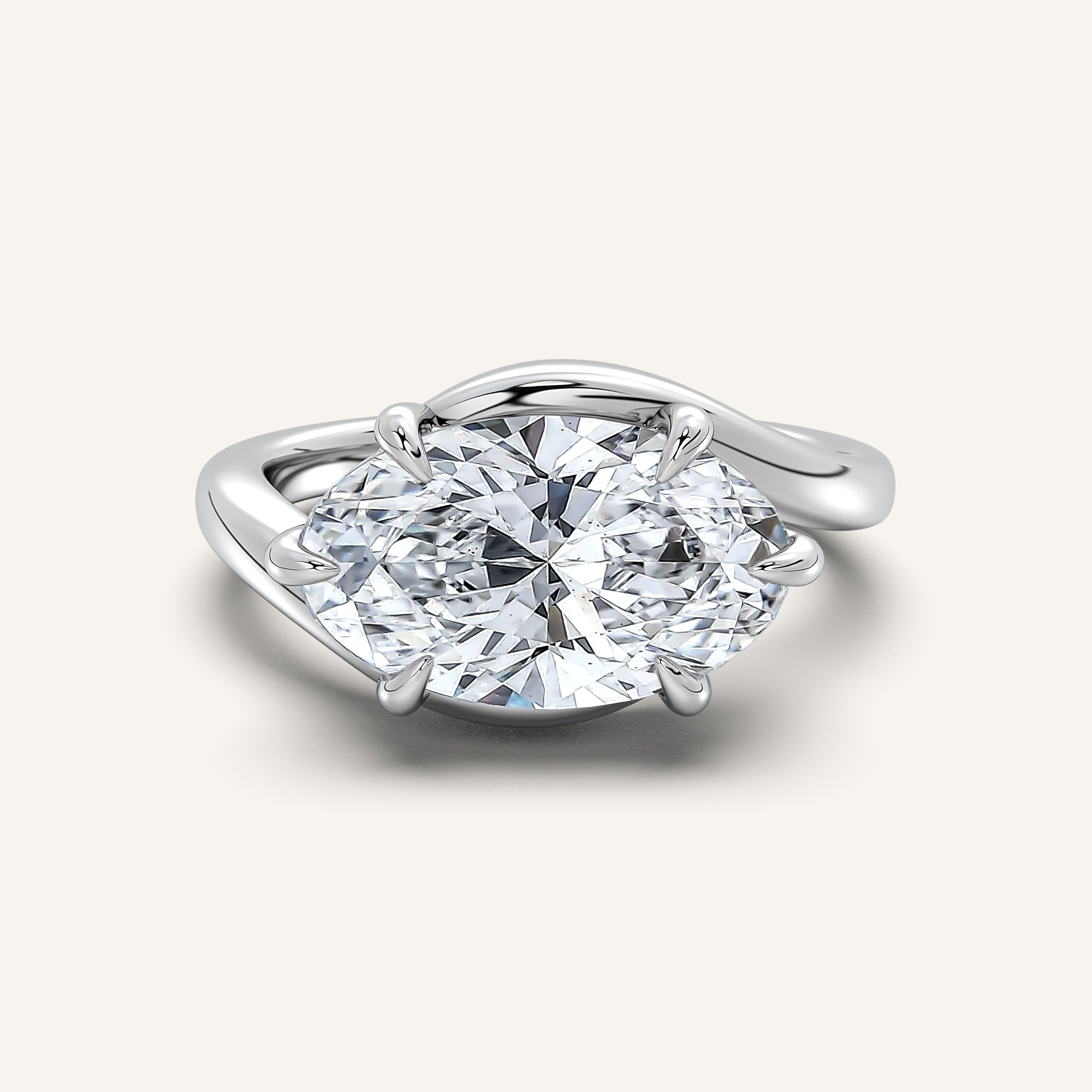 shape: Oval | metal: White Gold, Platinum | view: 1