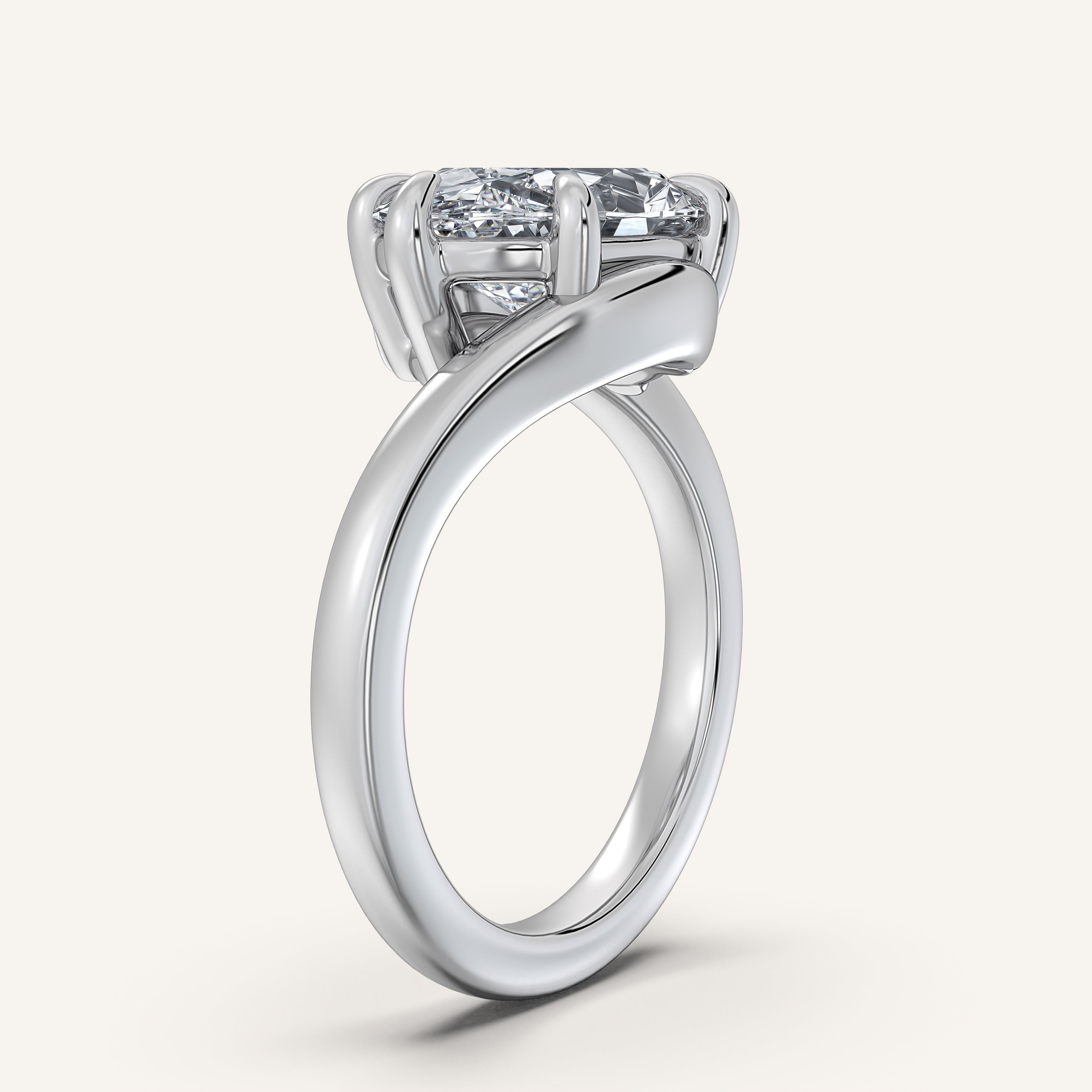 shape: Oval | metal: White Gold, Platinum | view: 2