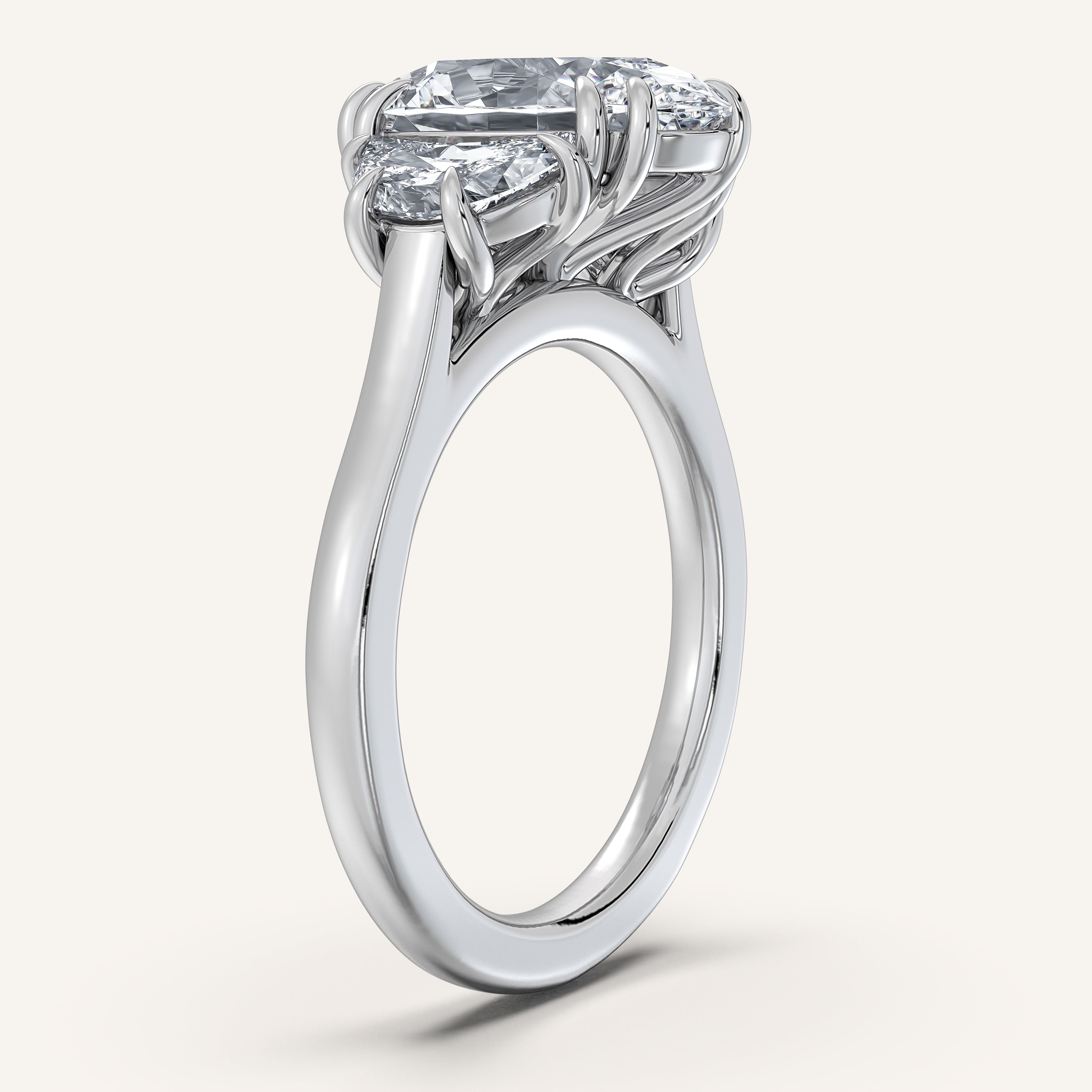 shape: Oval | metal: White Gold, Platinum | view: 2
