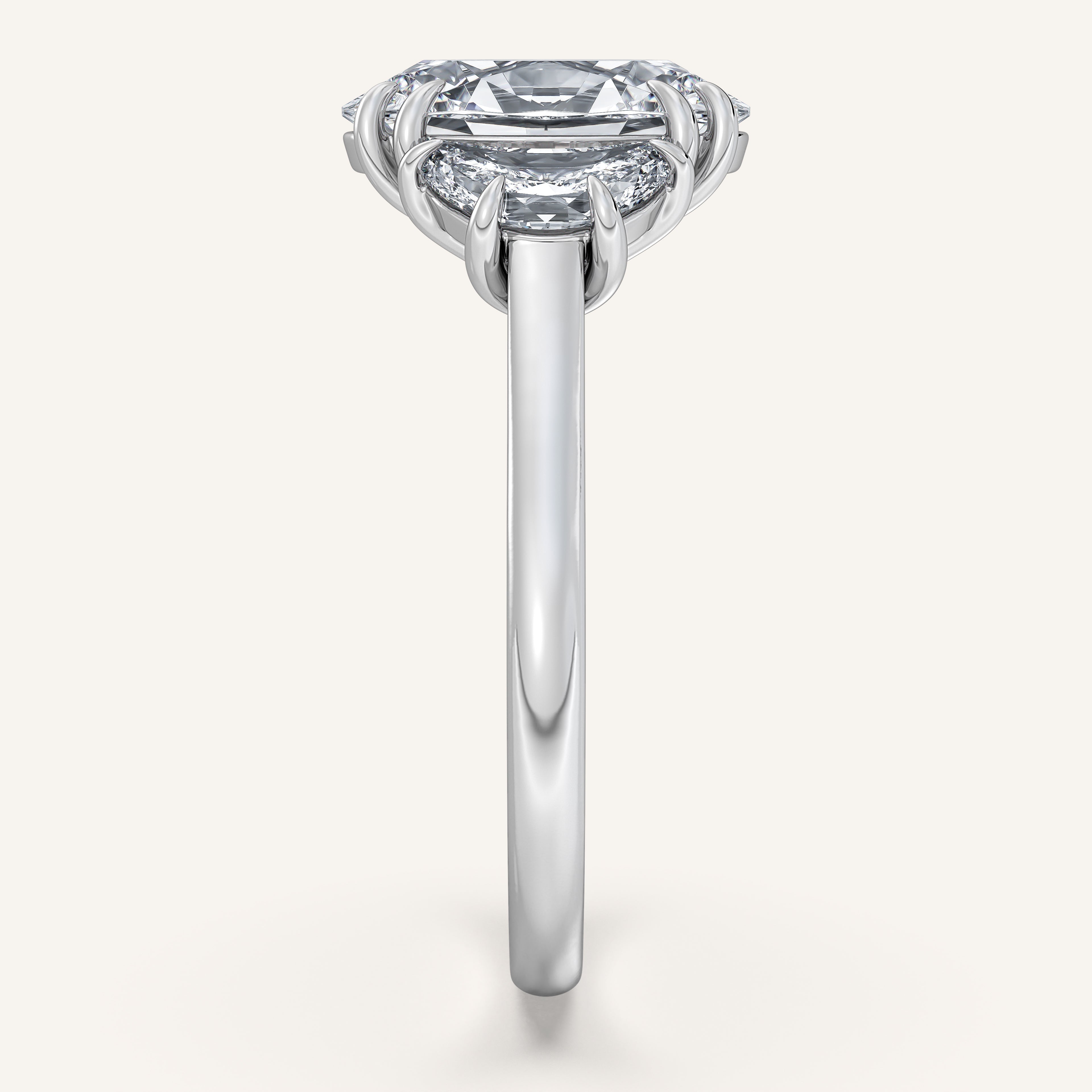 shape: Oval | metal: White Gold, Platinum | view: 3