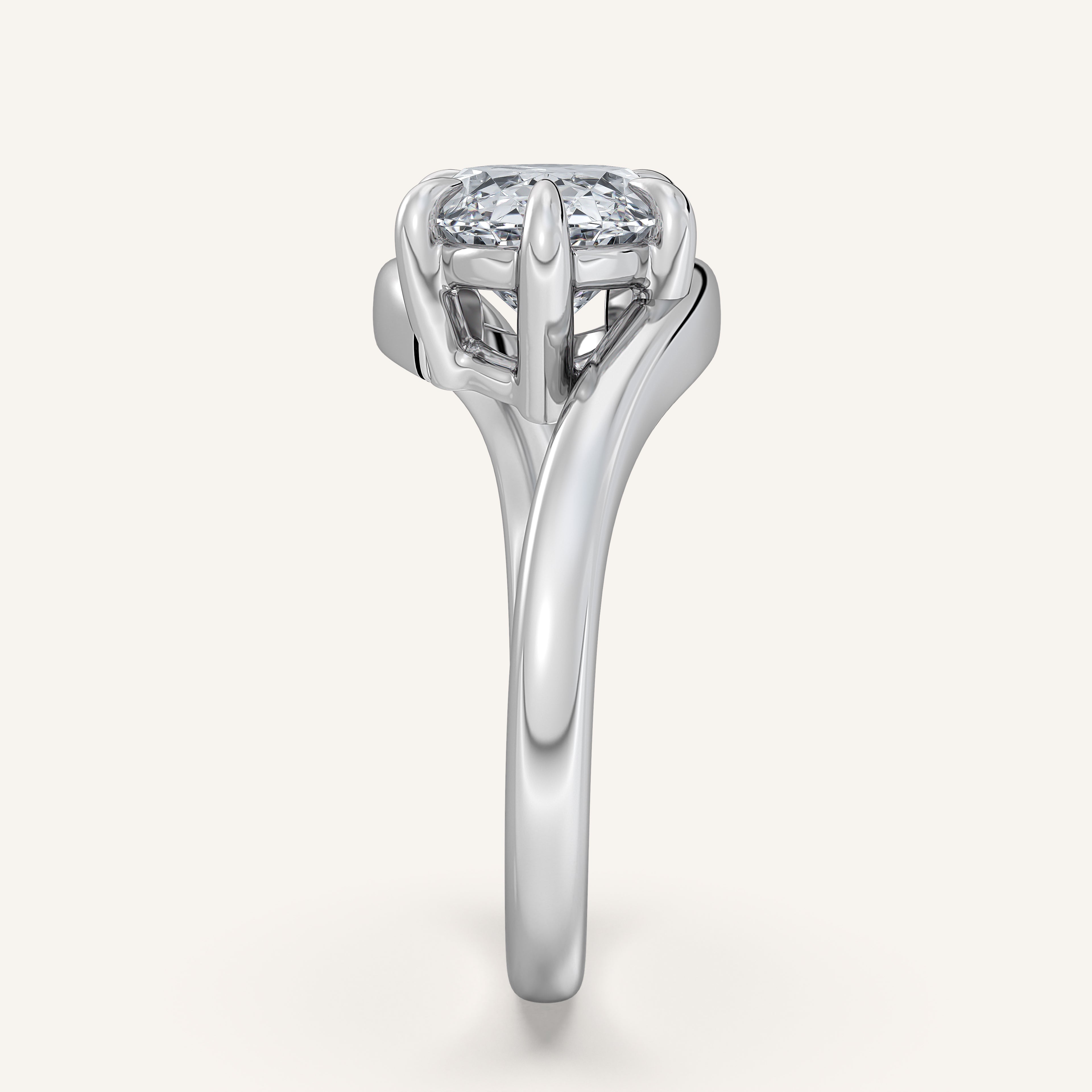 shape: Oval | metal: White Gold, Platinum | view: 3