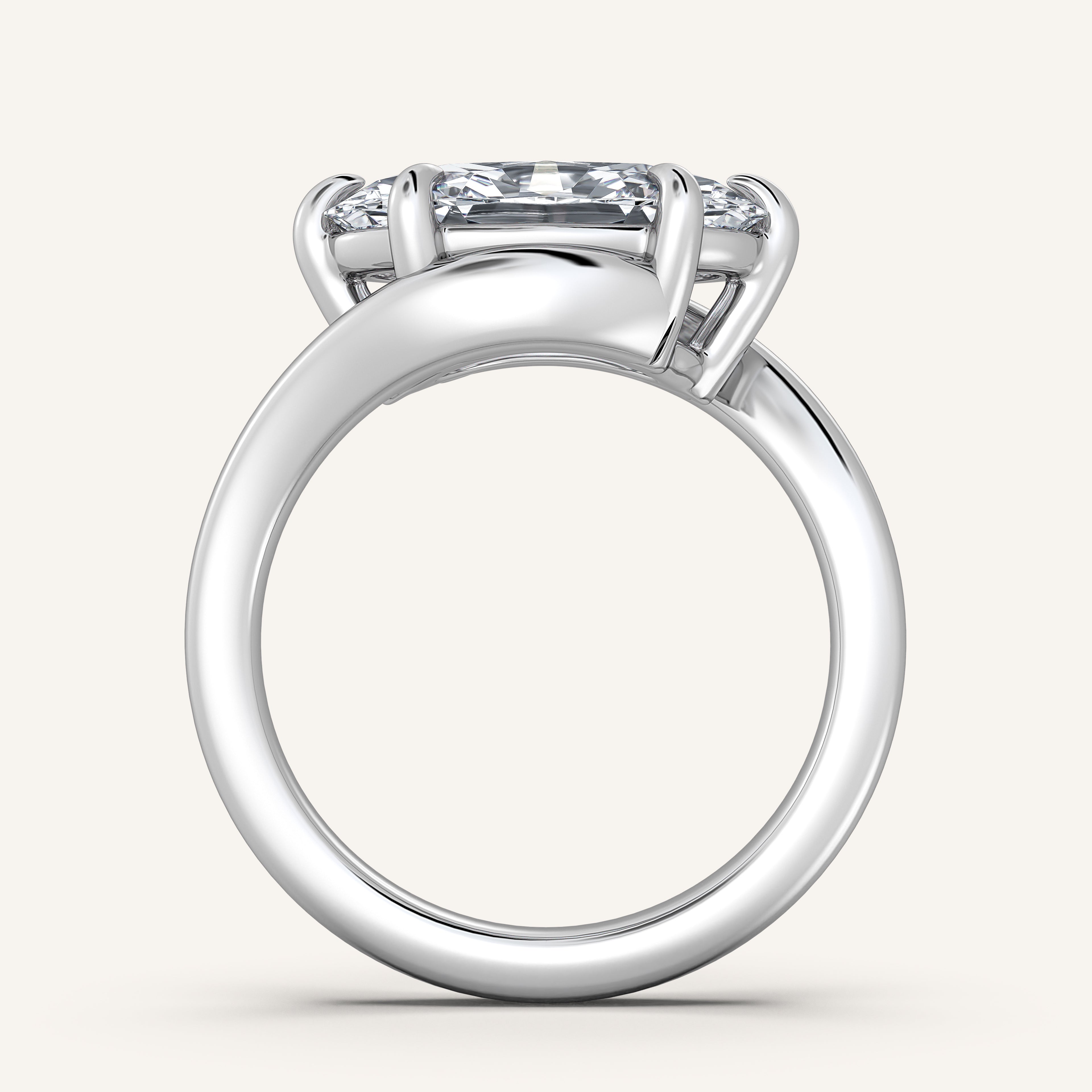 shape: Oval | metal: White Gold, Platinum | view: 4