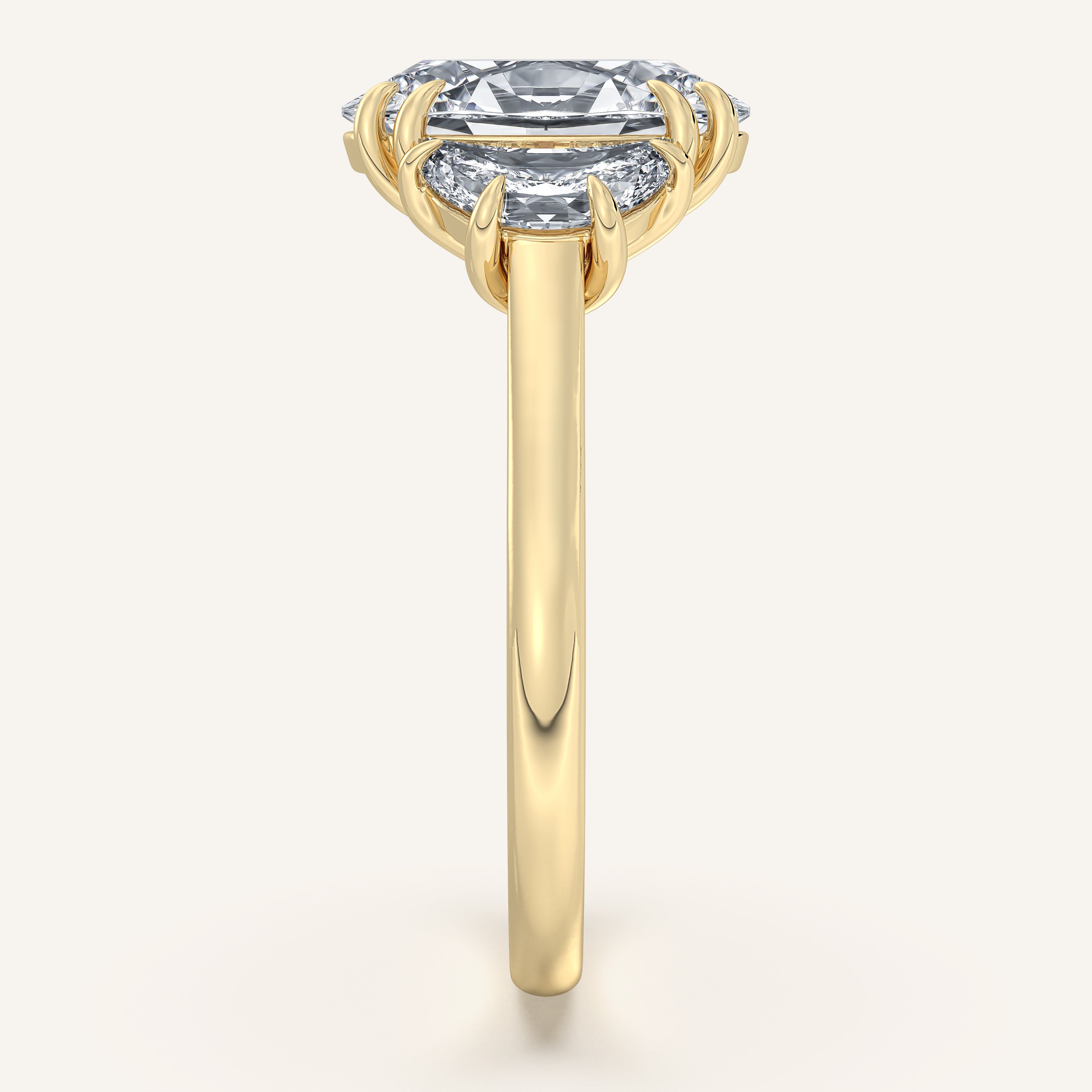 shape: Oval | metal: Yellow Gold | view: 3