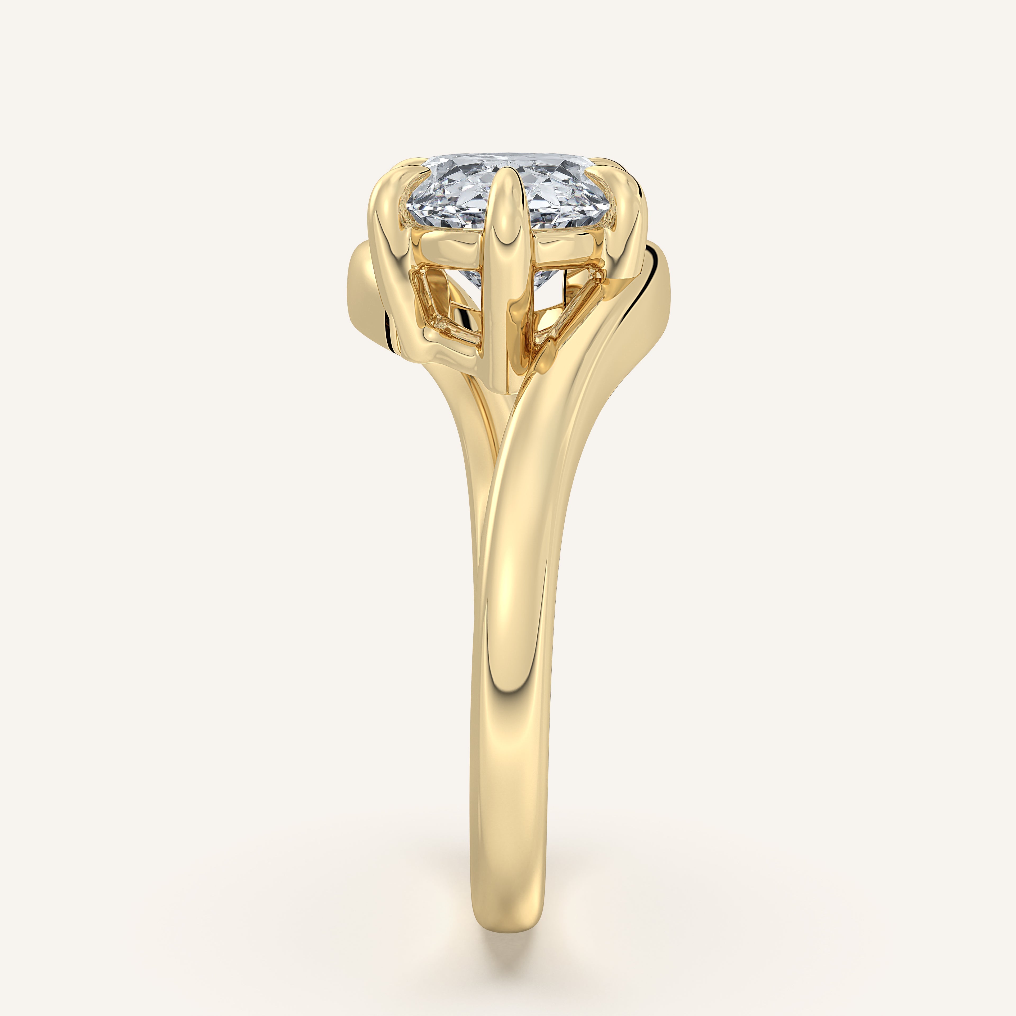 shape: Oval | metal: Yellow Gold | view: 3