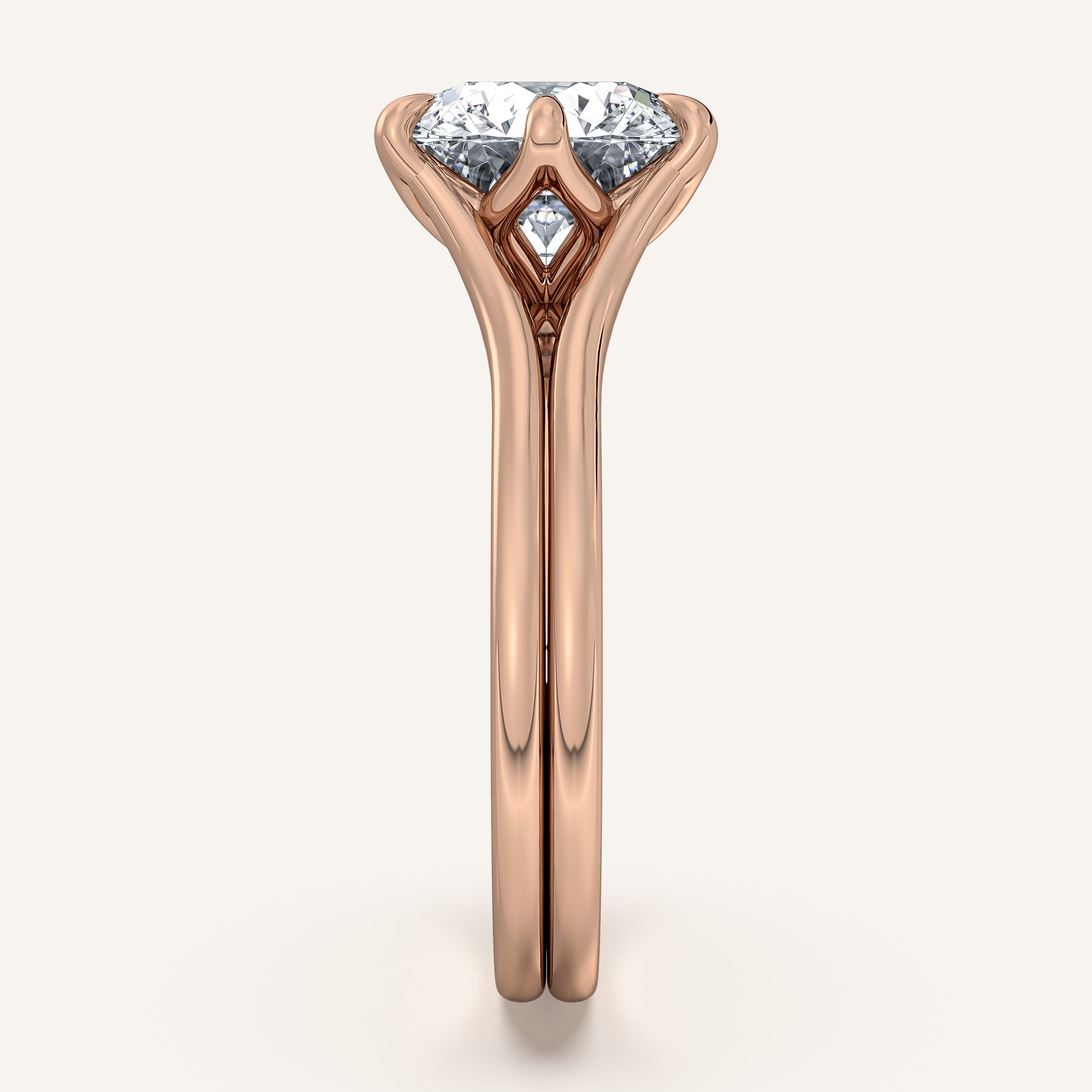 shape: Round | metal: Rose Gold | view: 3