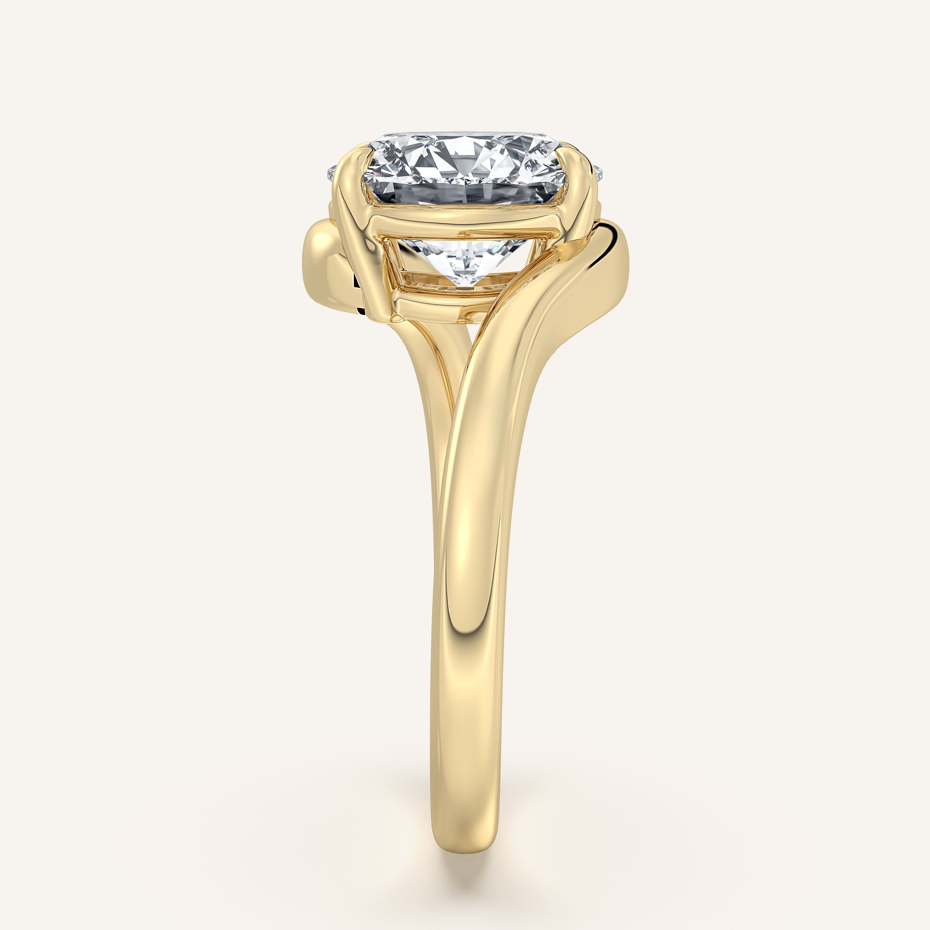 shape: Round | metal: Yellow Gold | view: 3