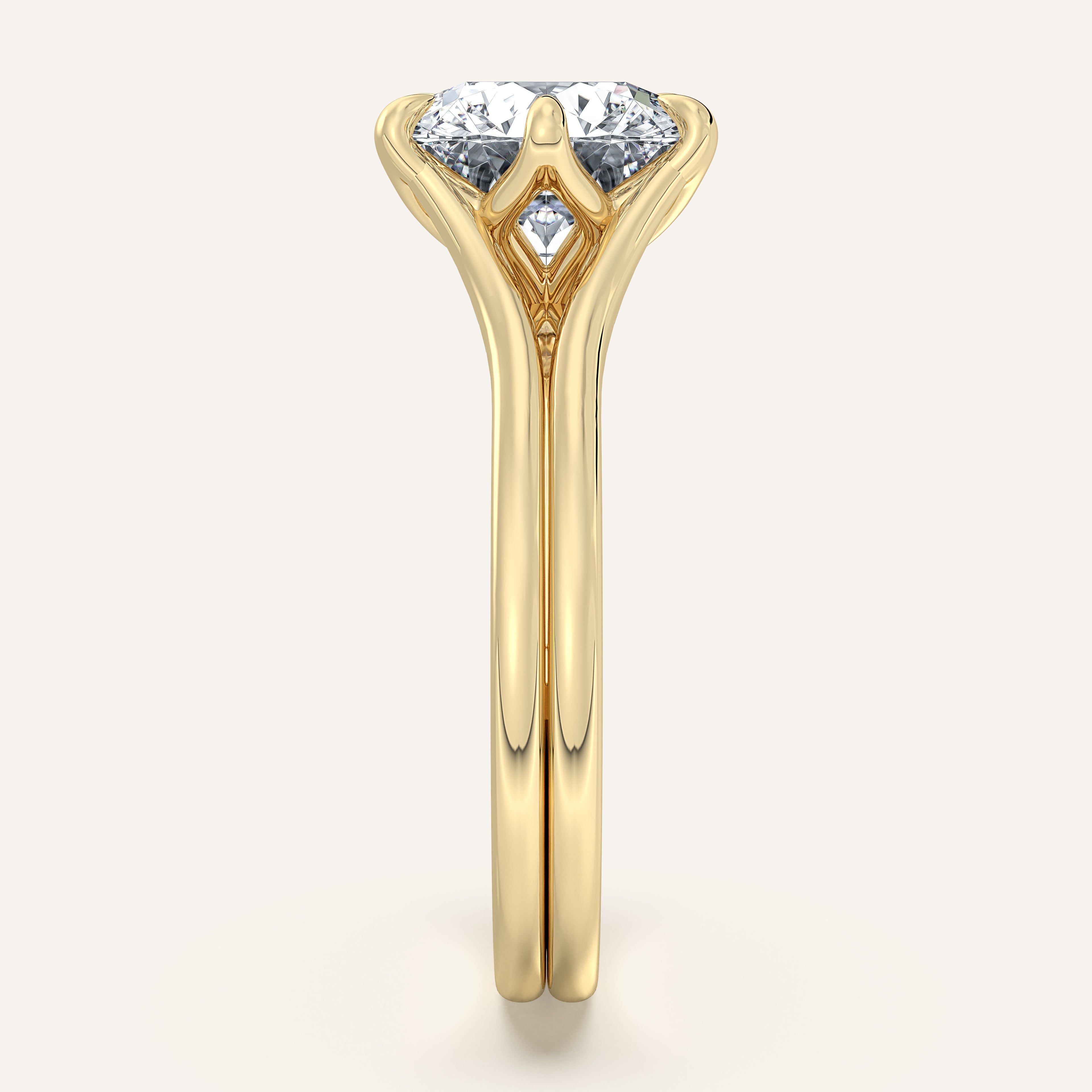shape: Round | metal: Yellow Gold | view: 3