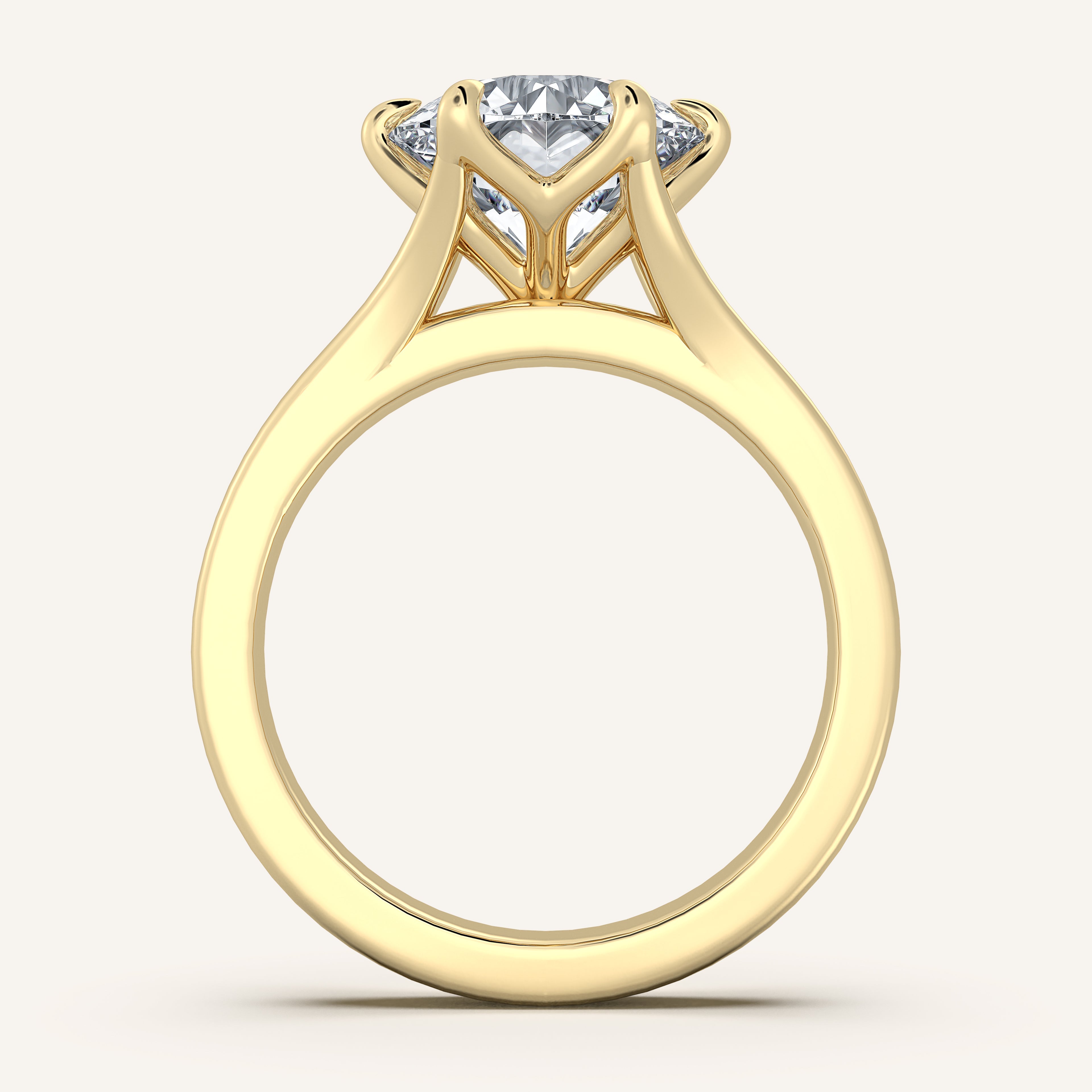 shape: Round | metal: Yellow Gold | view: 4